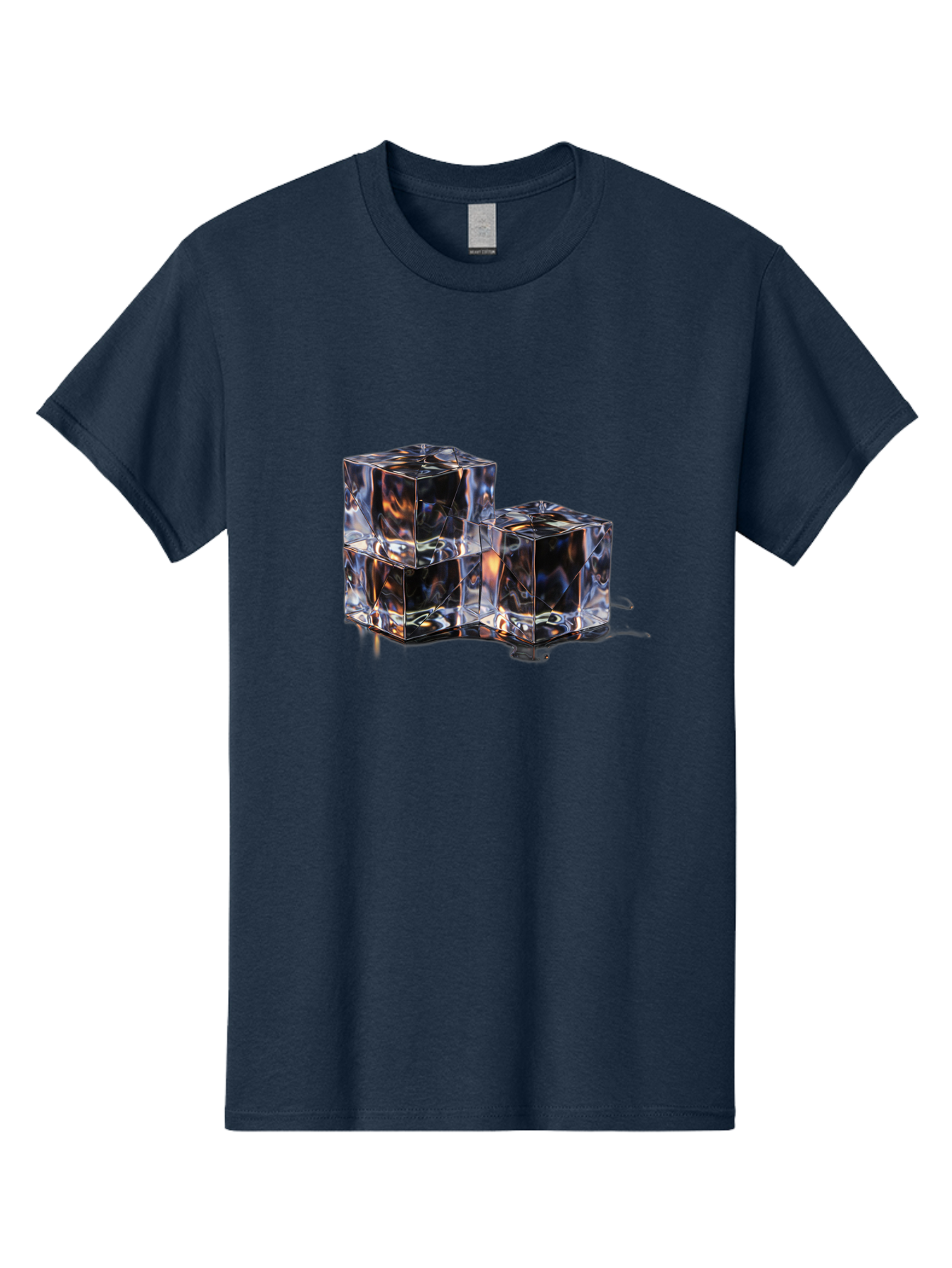 Crystal-Cubes Men'S Graphic Tee, 100% Cotton, Comfortable Casual Summer Wear, Machine Washable, Glass Cubes, Transparent Decor, Modern Lighting, Cube-Shaped Lamp, Minimalist Design, Contemporary Style, Sleek Furniture, Geometric Shapes Bac950