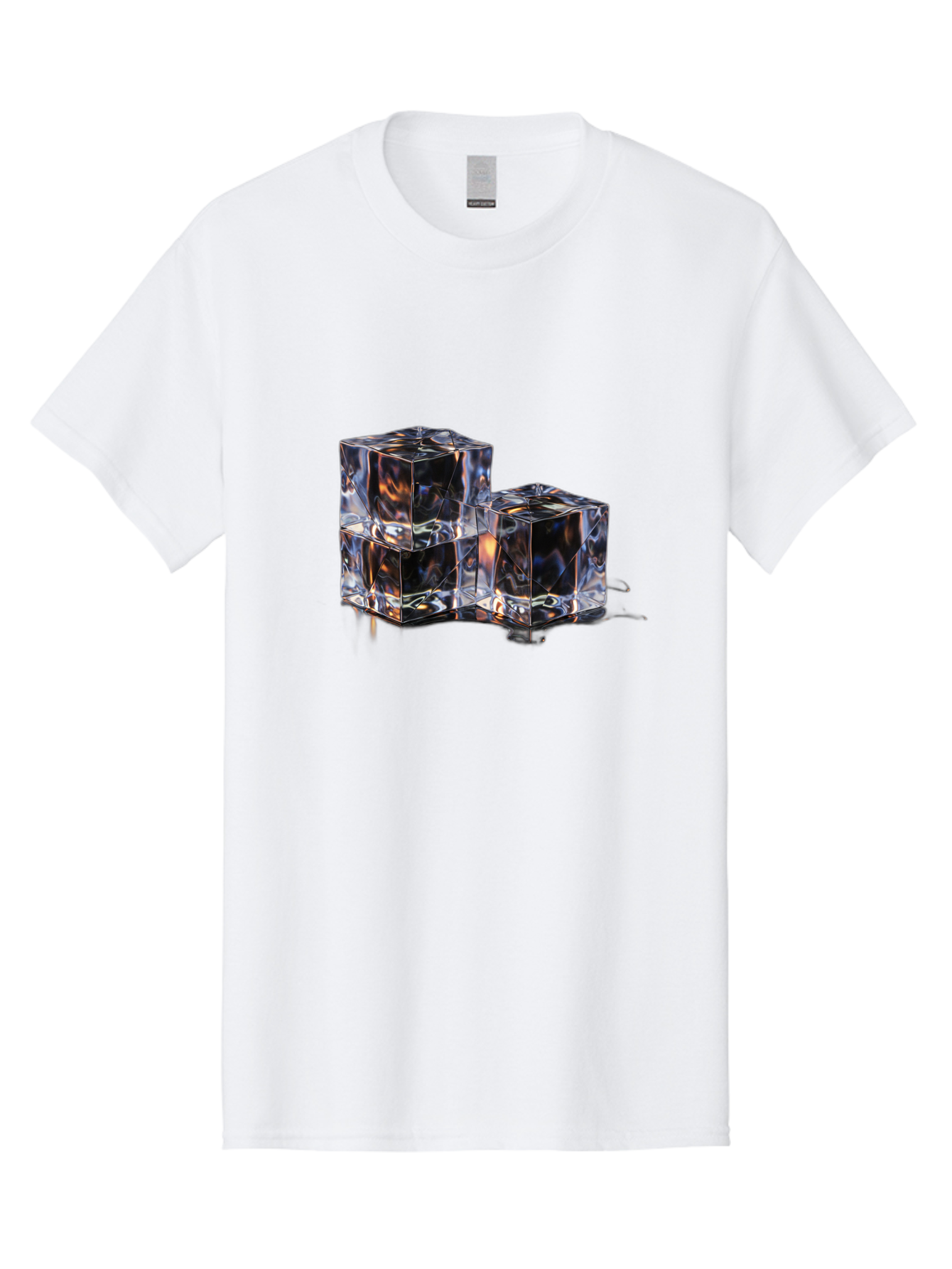 Crystal-Cubes Men'S Graphic Tee, 100% Cotton, Comfortable Casual Summer Wear, Machine Washable, Glass Cubes, Transparent Decor, Modern Lighting, Cube-Shaped Lamp, Minimalist Design, Contemporary Style, Sleek Furniture, Geometric Shapes Bac950