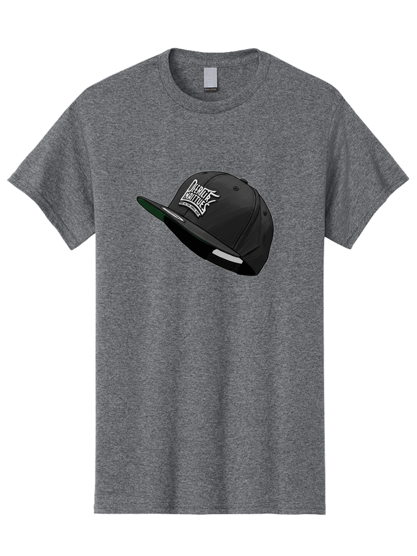 Darktrix-Koutures Men'S Graphic Tee, 100% Cotton, Comfortable Casual Summer Wear, Machine Washable, Black Snapback Hat, Darby Knights Logo, Streetwear Fashion, Casual Wear, Sports Cap, Graffitistyle Text, White Logo On Black Cap Bac976
