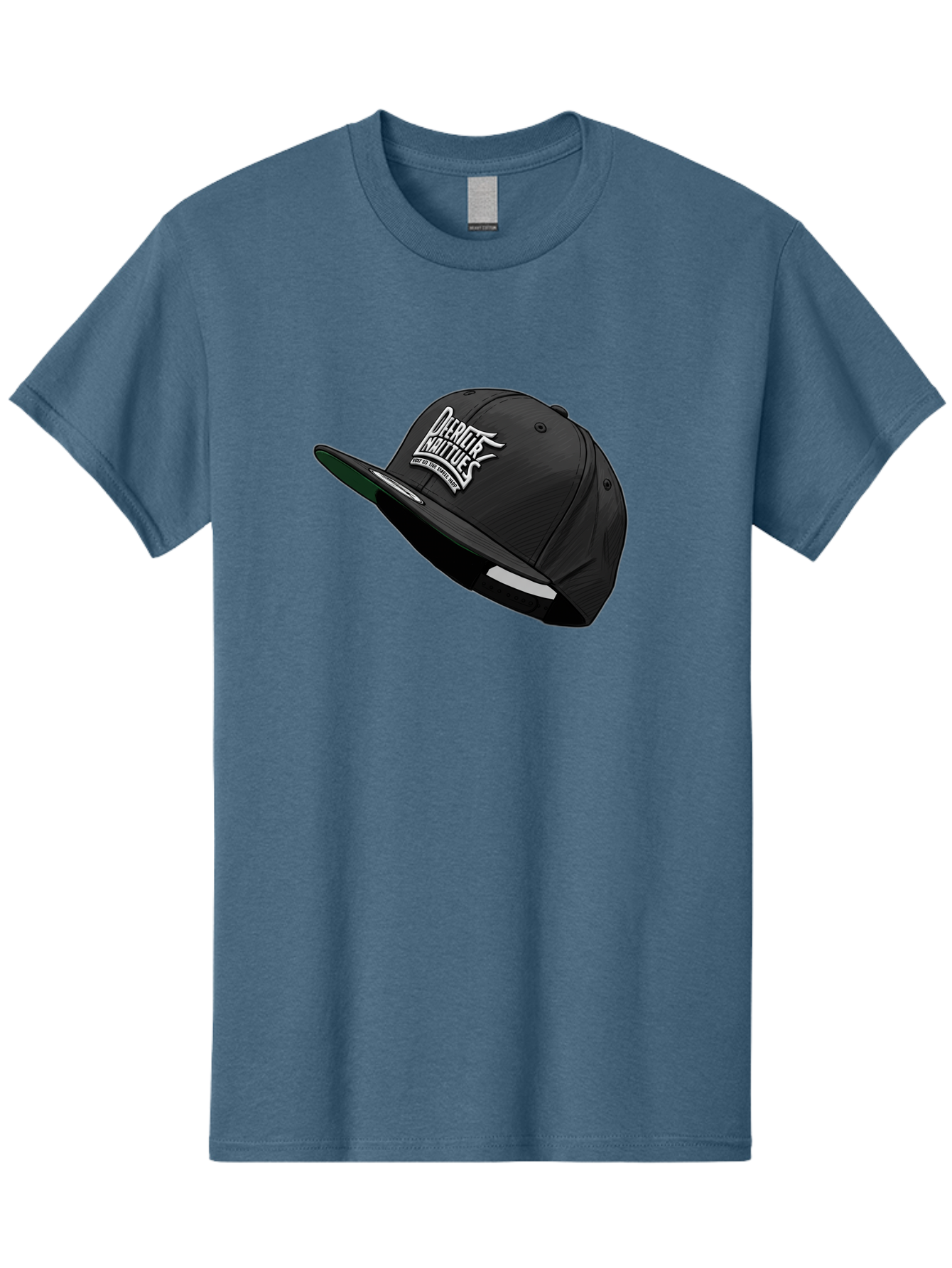 Darktrix-Koutures Men'S Graphic Tee, 100% Cotton, Comfortable Casual Summer Wear, Machine Washable, Black Snapback Hat, Darby Knights Logo, Streetwear Fashion, Casual Wear, Sports Cap, Graffitistyle Text, White Logo On Black Cap Bac976