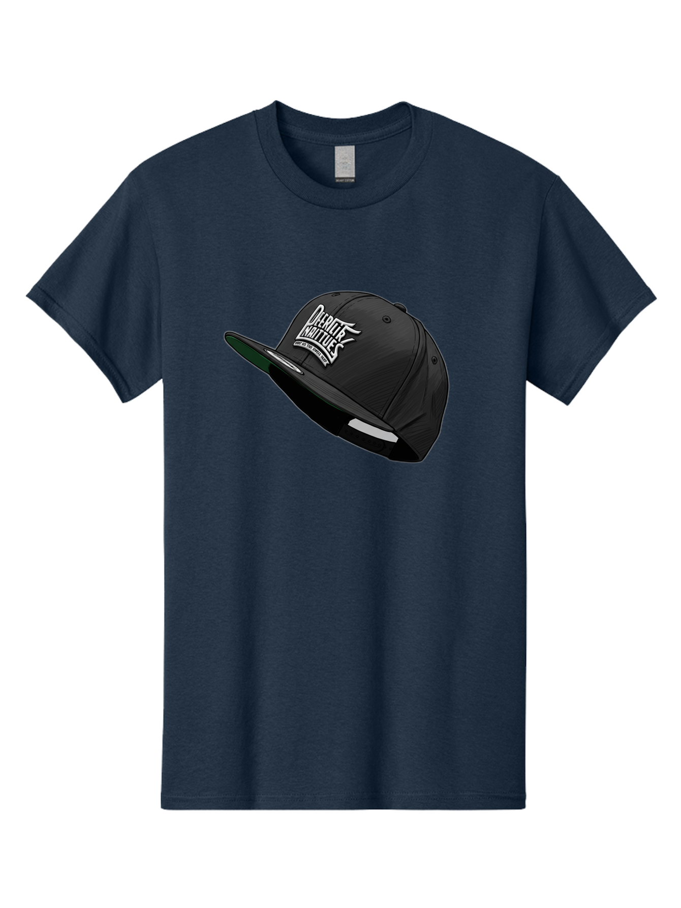 Darktrix-Koutures Men'S Graphic Tee, 100% Cotton, Comfortable Casual Summer Wear, Machine Washable, Black Snapback Hat, Darby Knights Logo, Streetwear Fashion, Casual Wear, Sports Cap, Graffitistyle Text, White Logo On Black Cap Bac976