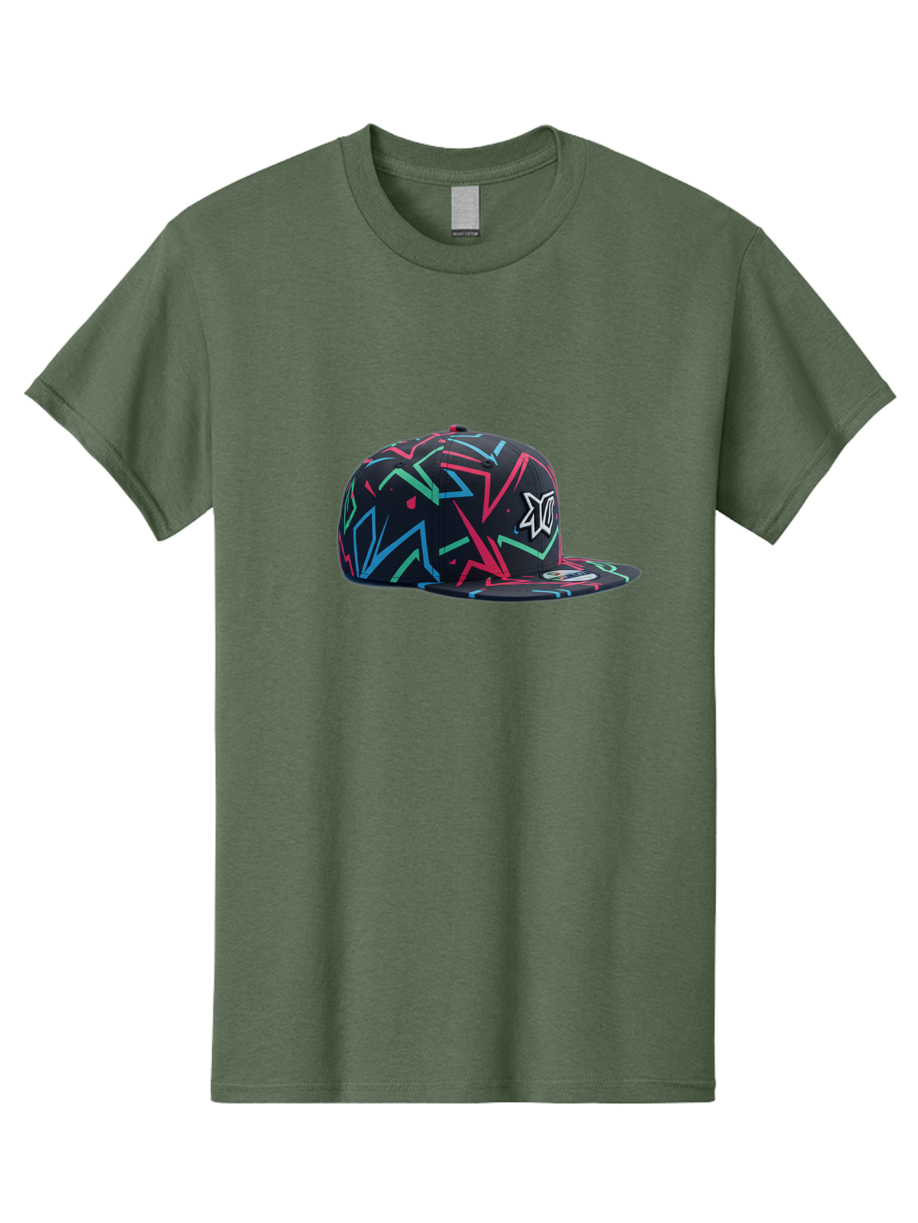 Dc-Hat Men'S Graphic Tee, 100% Cotton, Comfortable Casual Summer Wear, Machine Washable, Dc Hat, Snapback Cap, Graffiti Design, Streetwear Fashion, Urban Style, Neon Colors, Bold Graphics, Skateboarding Apparel, Dc Logo Bac981