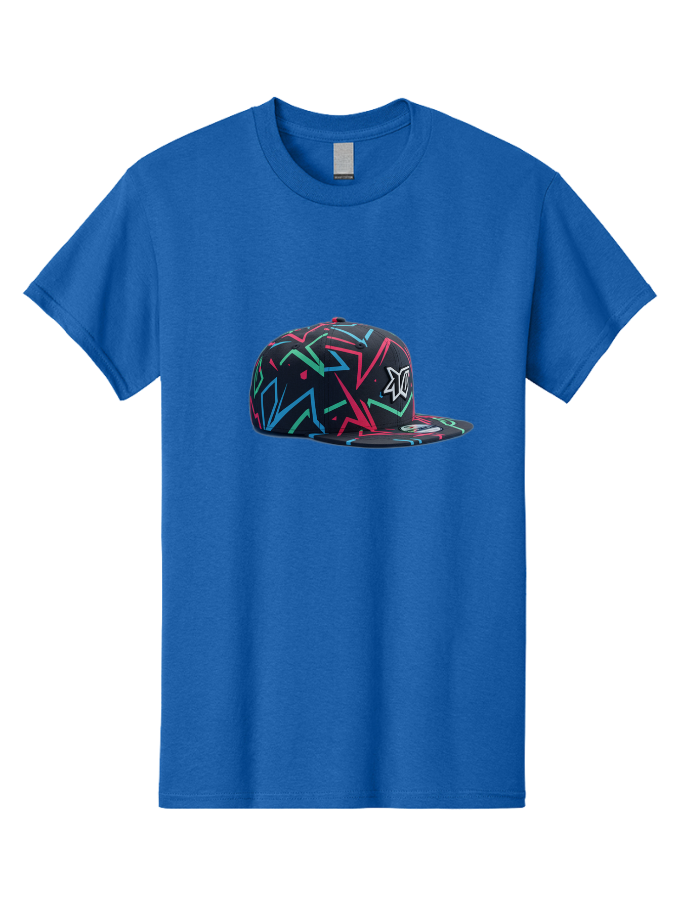 Dc-Hat Men'S Graphic Tee, 100% Cotton, Comfortable Casual Summer Wear, Machine Washable, Dc Hat, Snapback Cap, Graffiti Design, Streetwear Fashion, Urban Style, Neon Colors, Bold Graphics, Skateboarding Apparel, Dc Logo Bac981