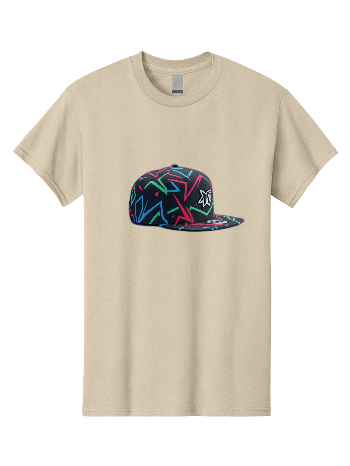 Dc-Hat Men'S Graphic Tee, 100% Cotton, Comfortable Casual Summer Wear, Machine Washable, Dc Hat, Snapback Cap, Graffiti Design, Streetwear Fashion, Urban Style, Neon Colors, Bold Graphics, Skateboarding Apparel, Dc Logo Bac981