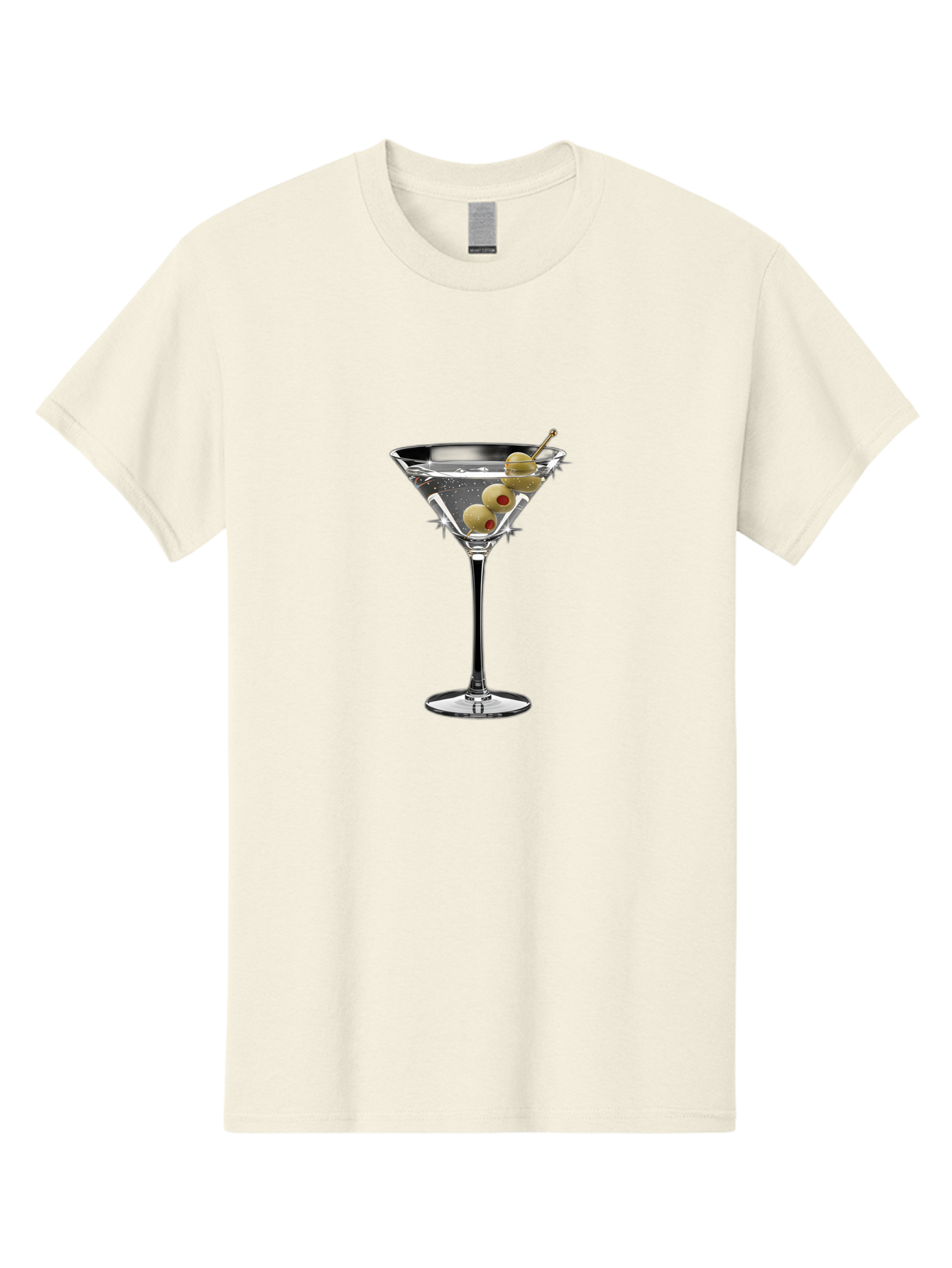 Dirty-Martini-1 Men'S Graphic Tee, 100% Cotton, Comfortable Casual Summer Wear, Machine Washable, Martini Glass, Signature Cocktail, Gin Martini, Dry Martini, Chilled Drink, Green Olives, Red Pimento, Cocktail Party, Sophisticated, Elegant, Bad000