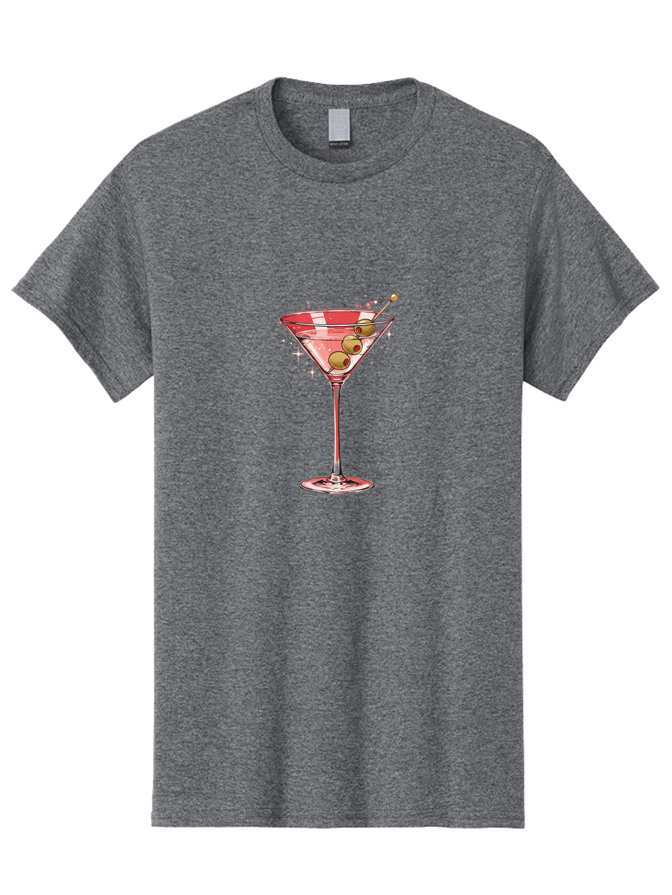 Dirty-Martini-3 Men'S Graphic Tee, 100% Cotton, Comfortable Casual Summer Wear, Machine Washable, Martini Glass, Clear Liquid, Green Olives, Cocktail, Luxury Drink, Elegant Glassware, Classic Cocktail, Sophisticated Beverage, Glamorous Drink Bad002