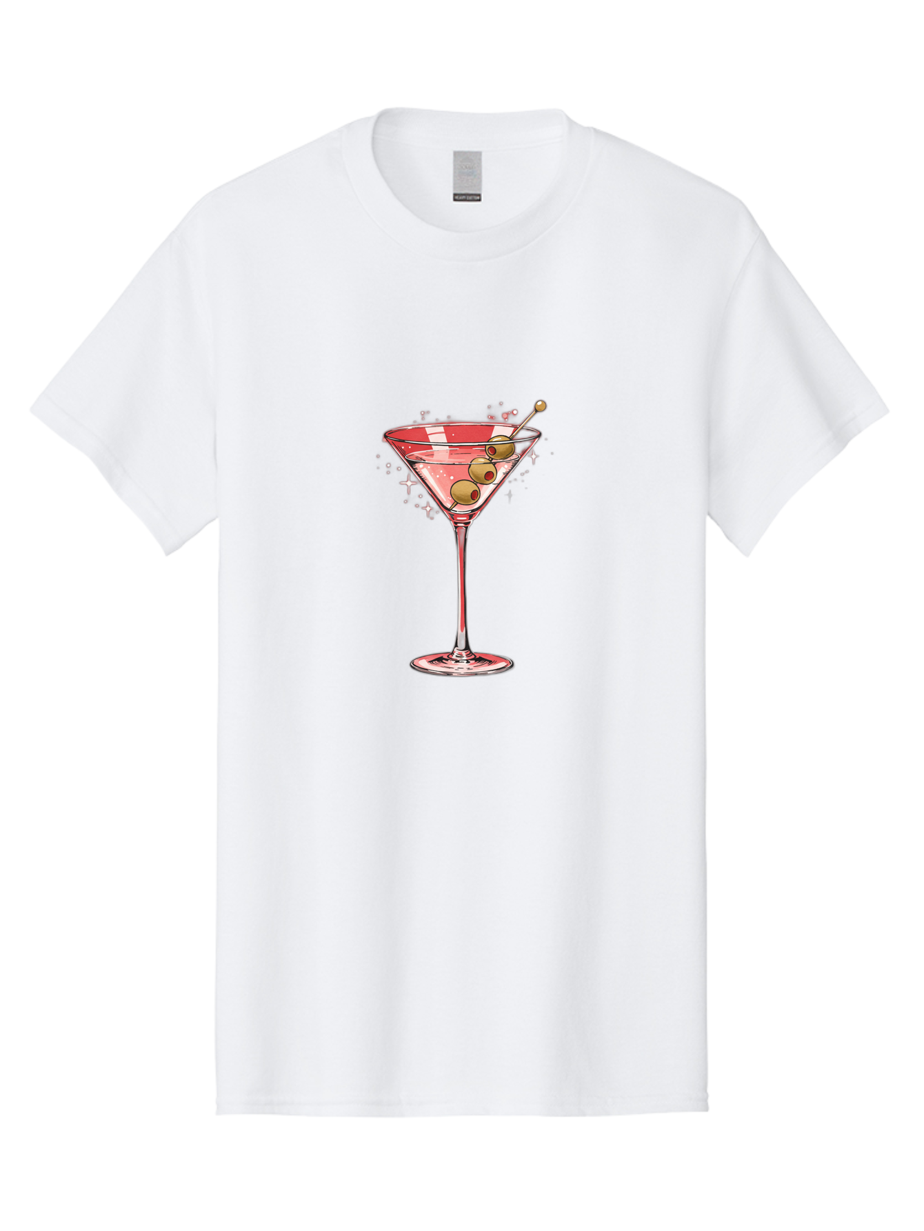 Dirty-Martini-3 Men'S Graphic Tee, 100% Cotton, Comfortable Casual Summer Wear, Machine Washable, Martini Glass, Clear Liquid, Green Olives, Cocktail, Luxury Drink, Elegant Glassware, Classic Cocktail, Sophisticated Beverage, Glamorous Drink Bad002