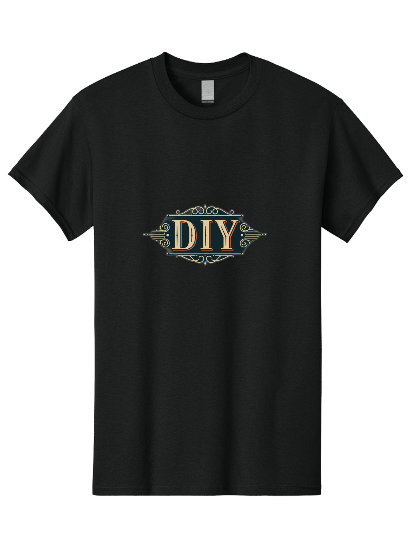 Diy-2 Men'S Graphic Tee, 100% Cotton, Comfortable Casual Summer Wear, Machine Washable, Diy Logo, Vintage Typography, Ornate Design, Handmade Crafts, Creative Projects, Decorative Elements, Retro Aesthetic, Diy Inspiration Bad010