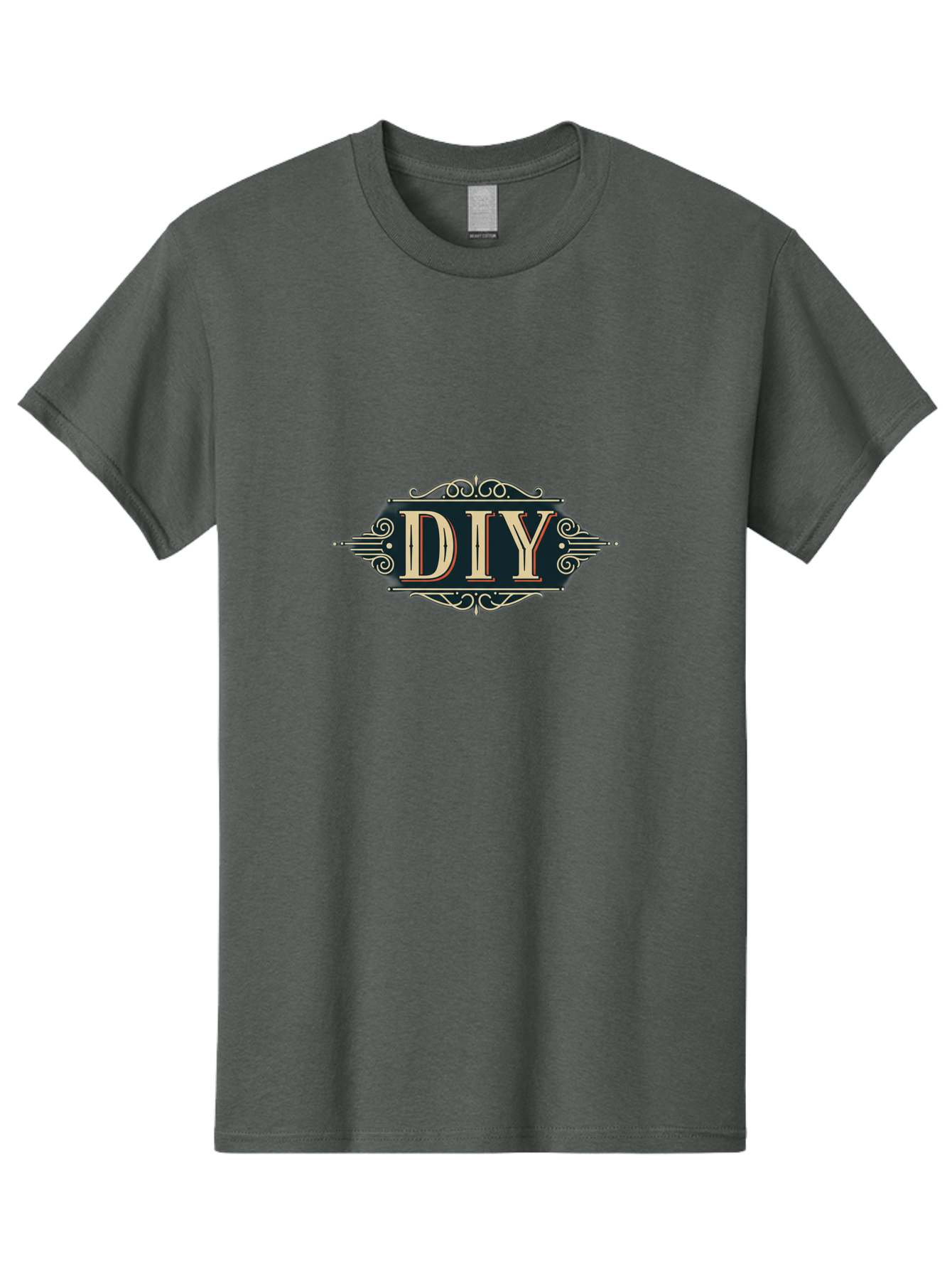 Diy-2 Men'S Graphic Tee, 100% Cotton, Comfortable Casual Summer Wear, Machine Washable, Diy Logo, Vintage Typography, Ornate Design, Handmade Crafts, Creative Projects, Decorative Elements, Retro Aesthetic, Diy Inspiration Bad010