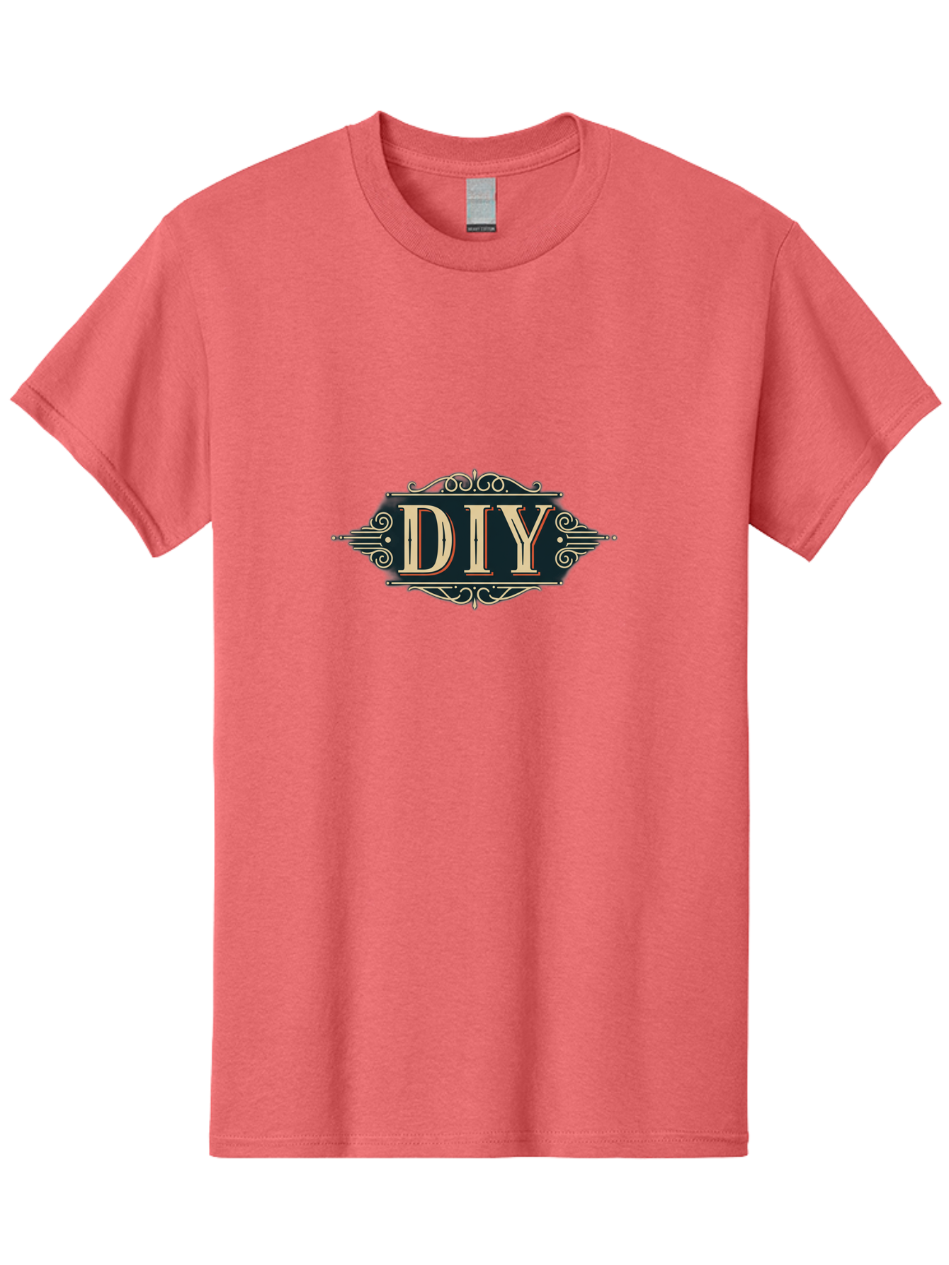 Diy-2 Men'S Graphic Tee, 100% Cotton, Comfortable Casual Summer Wear, Machine Washable, Diy Logo, Vintage Typography, Ornate Design, Handmade Crafts, Creative Projects, Decorative Elements, Retro Aesthetic, Diy Inspiration Bad010