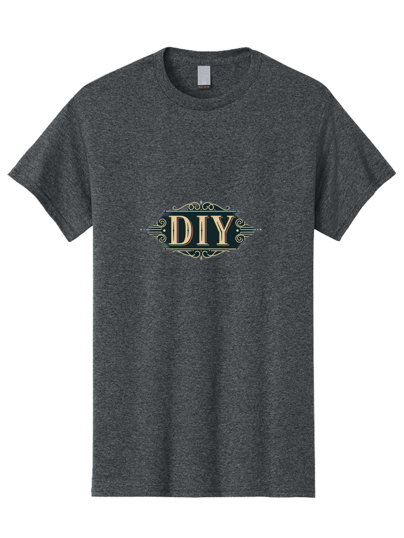 Diy-2 Men'S Graphic Tee, 100% Cotton, Comfortable Casual Summer Wear, Machine Washable, Diy Logo, Vintage Typography, Ornate Design, Handmade Crafts, Creative Projects, Decorative Elements, Retro Aesthetic, Diy Inspiration Bad010