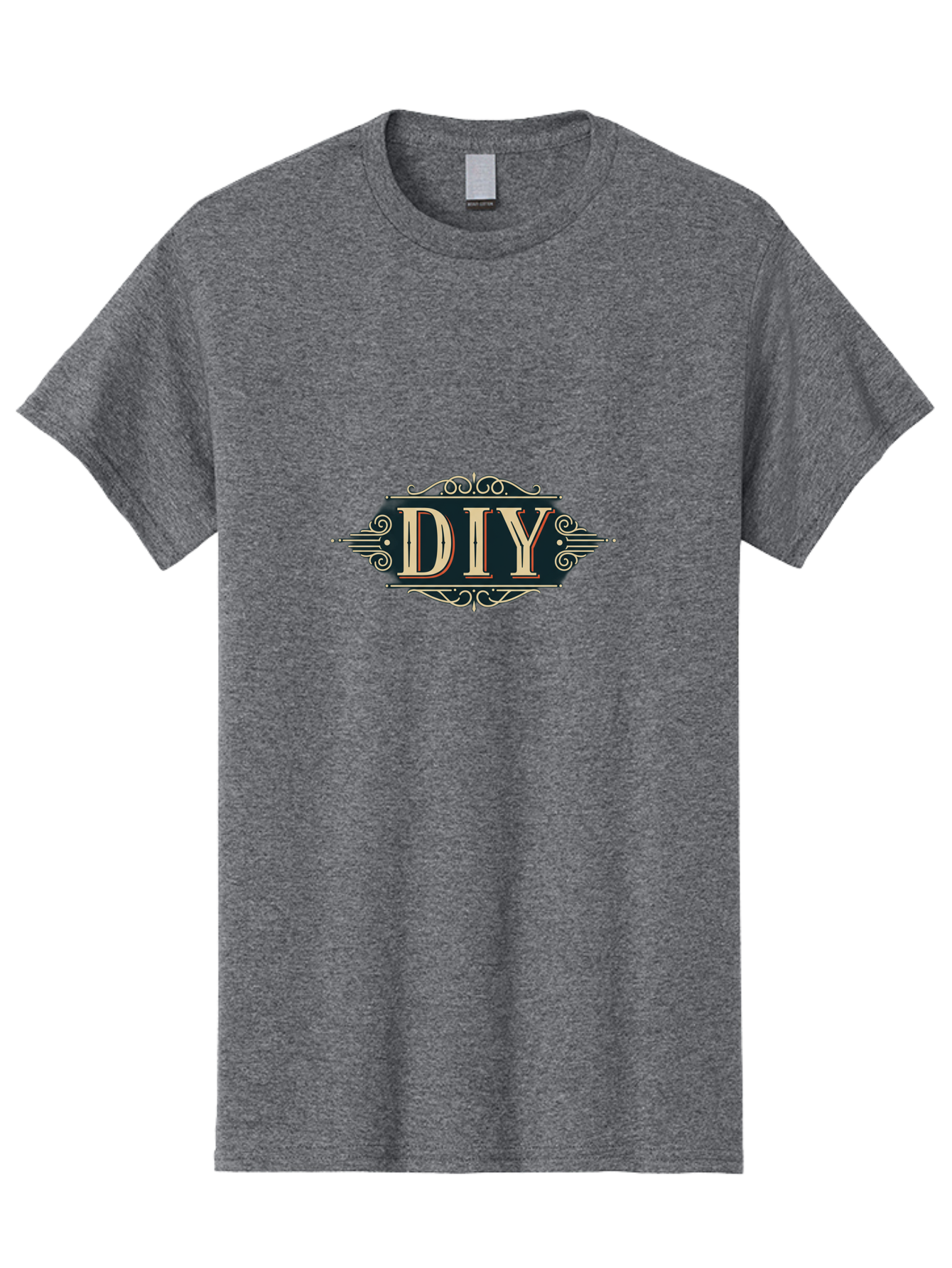Diy-2 Men'S Graphic Tee, 100% Cotton, Comfortable Casual Summer Wear, Machine Washable, Diy Logo, Vintage Typography, Ornate Design, Handmade Crafts, Creative Projects, Decorative Elements, Retro Aesthetic, Diy Inspiration Bad010