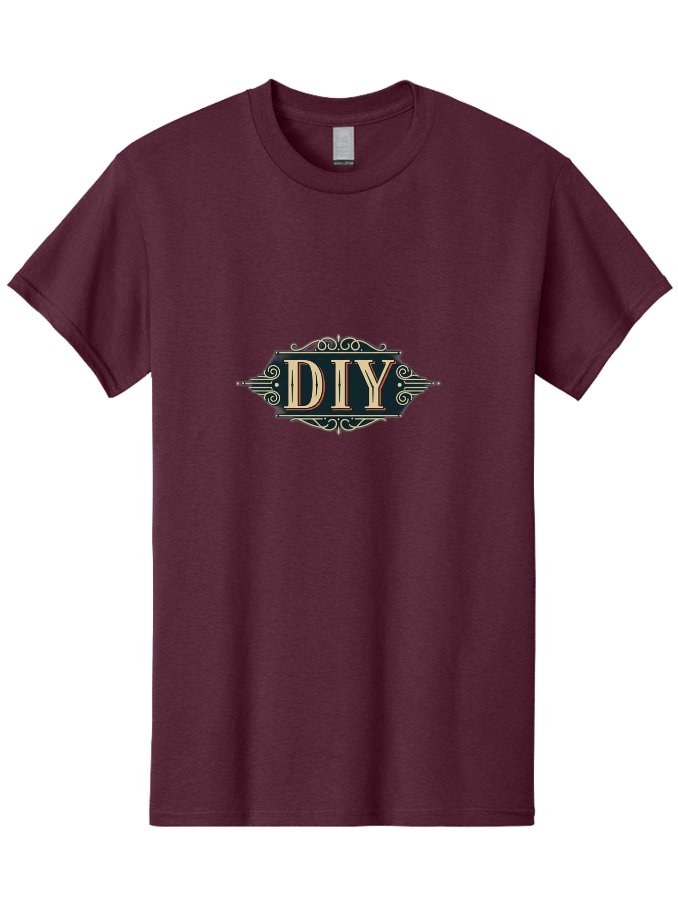Diy-2 Men'S Graphic Tee, 100% Cotton, Comfortable Casual Summer Wear, Machine Washable, Diy Logo, Vintage Typography, Ornate Design, Handmade Crafts, Creative Projects, Decorative Elements, Retro Aesthetic, Diy Inspiration Bad010