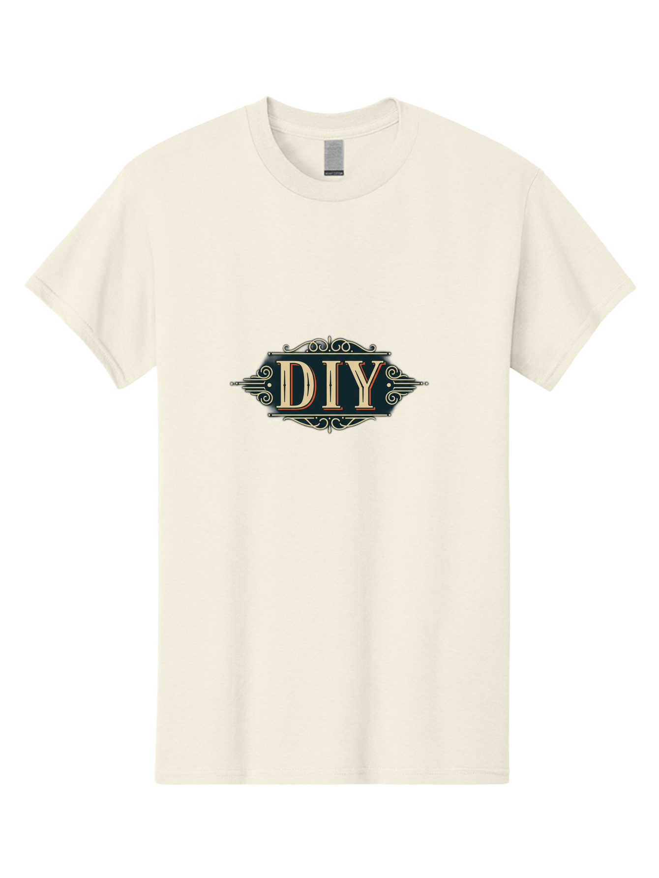 Diy-2 Men'S Graphic Tee, 100% Cotton, Comfortable Casual Summer Wear, Machine Washable, Diy Logo, Vintage Typography, Ornate Design, Handmade Crafts, Creative Projects, Decorative Elements, Retro Aesthetic, Diy Inspiration Bad010