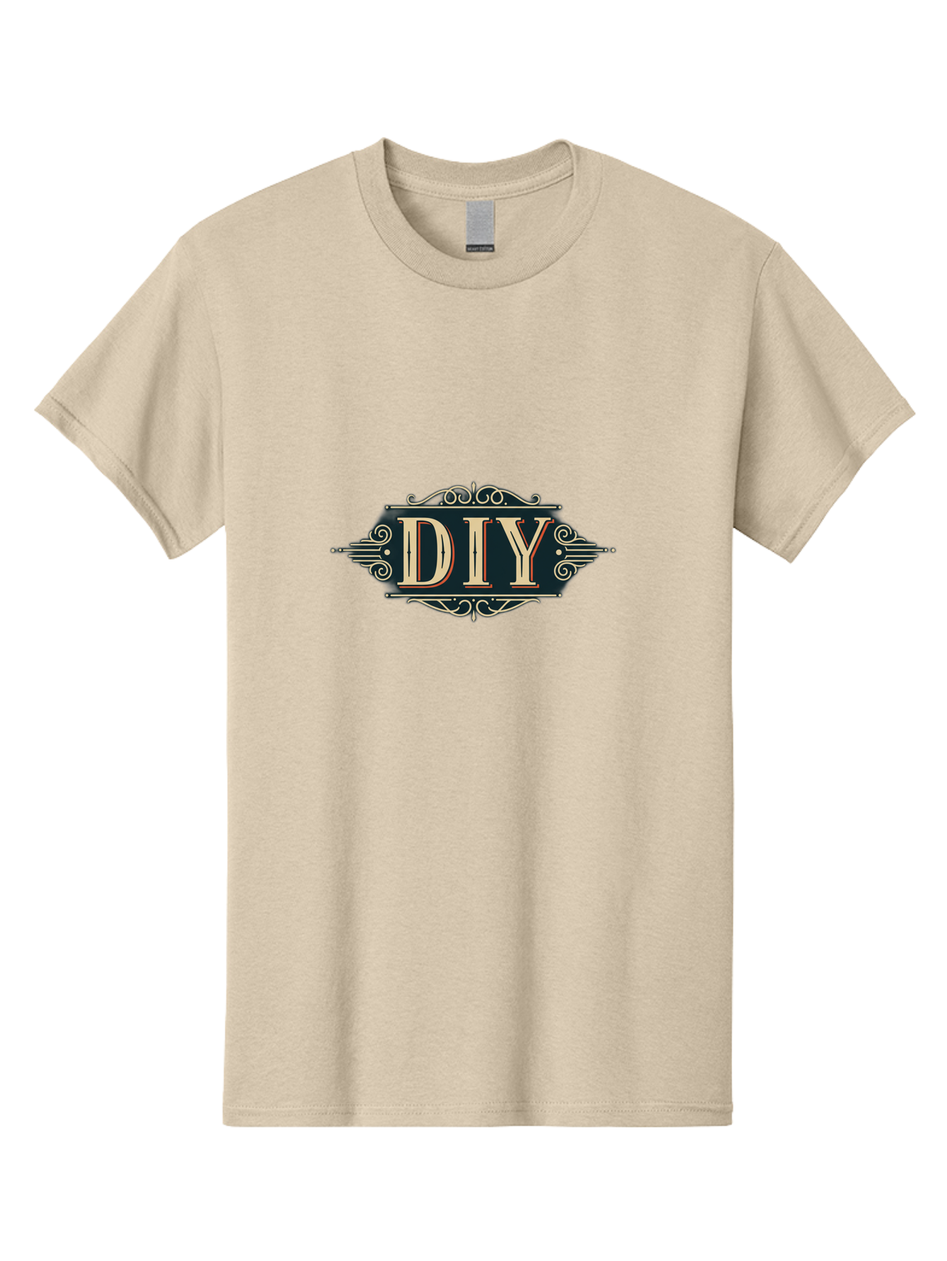 Diy-2 Men'S Graphic Tee, 100% Cotton, Comfortable Casual Summer Wear, Machine Washable, Diy Logo, Vintage Typography, Ornate Design, Handmade Crafts, Creative Projects, Decorative Elements, Retro Aesthetic, Diy Inspiration Bad010