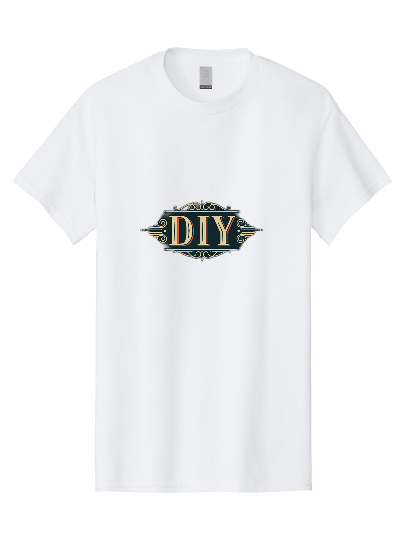 Diy-2 Men'S Graphic Tee, 100% Cotton, Comfortable Casual Summer Wear, Machine Washable, Diy Logo, Vintage Typography, Ornate Design, Handmade Crafts, Creative Projects, Decorative Elements, Retro Aesthetic, Diy Inspiration Bad010