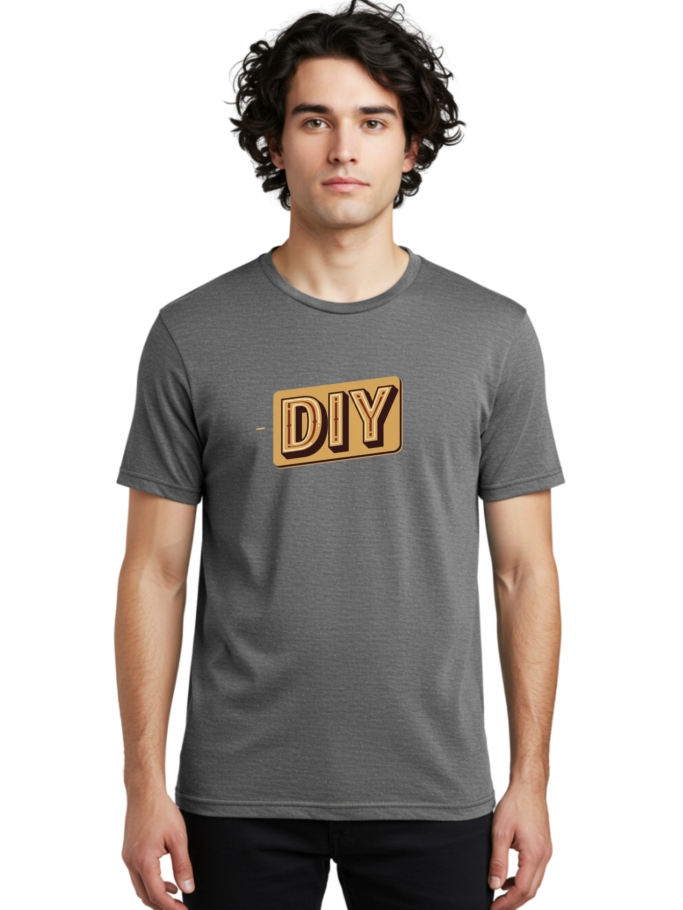 Diy-5 Men'S Graphic Tee, 100% Cotton, Comfortable Casual Summer Wear, Machine Washable, Diy Logo, Handmade Crafts, Diy Tutorials, Home Improvement, Crafting Ideas, Self-Made Projects, Creative Inspiration Bad013