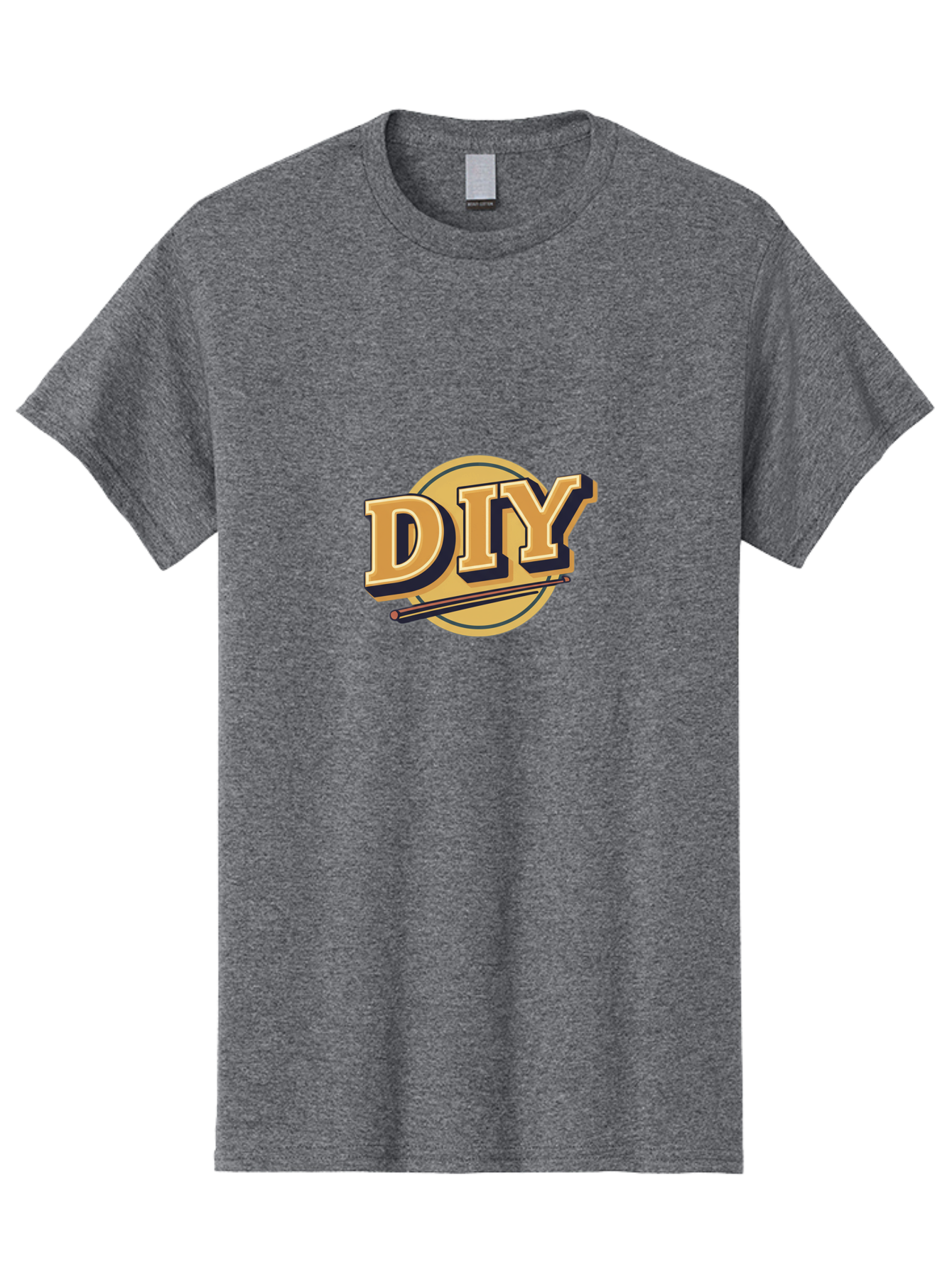 Diy-6 Men'S Graphic Tee, 100% Cotton, Comfortable Casual Summer Wear, Machine Washable, Diy Logo, Handmade Crafts, Creative Projects, Self-Made, Drumsticks, Diy Inspiration, Crafting Ideas, Do-It-Yourself, Drumsticks Logo Bad014
