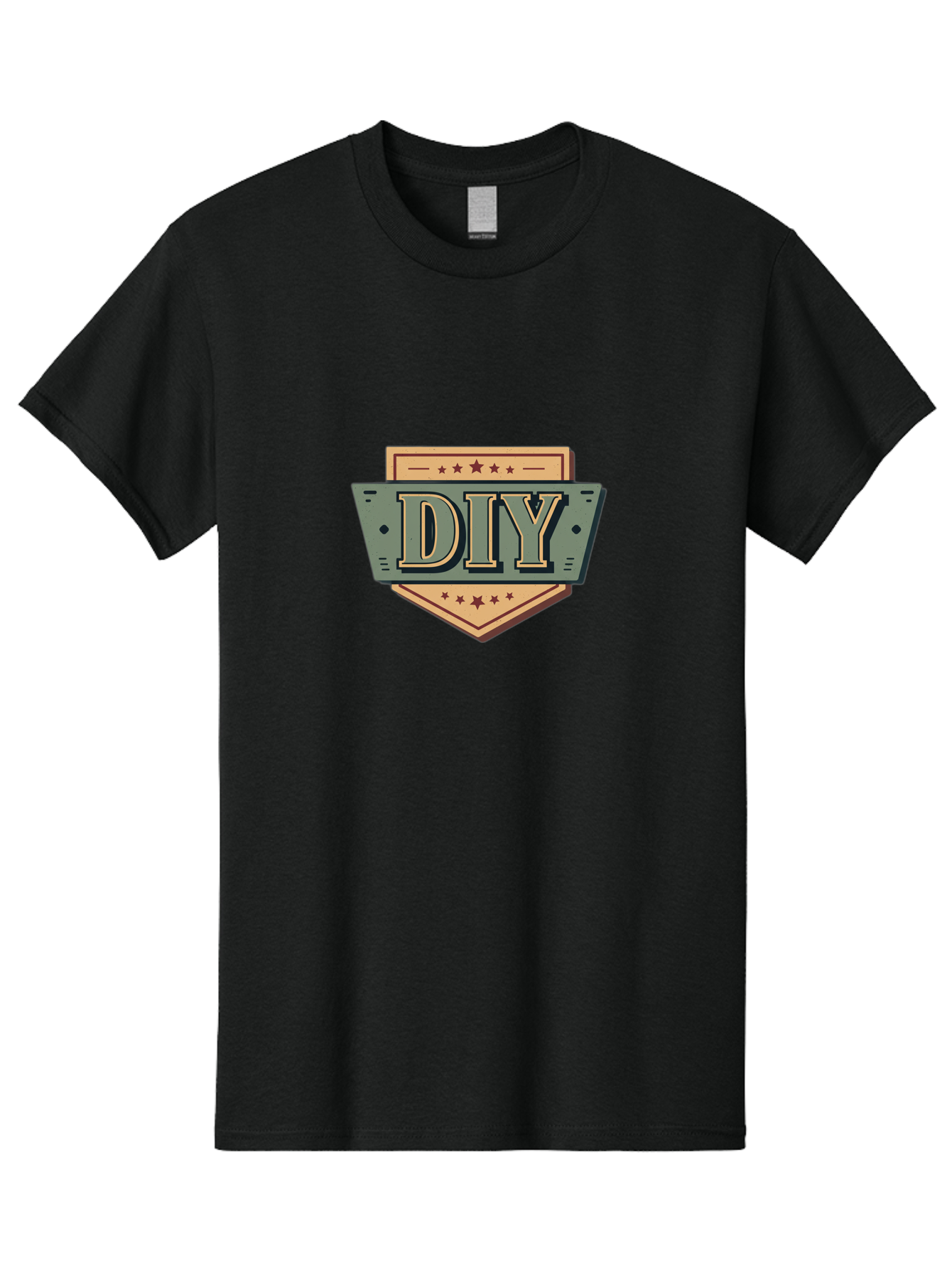 Diy-7 Men'S Graphic Tee, 100% Cotton, Comfortable Casual Summer Wear, Machine Washable, Diy Logo, Handmade Symbol, Creative Badge, Self-Made Emblem, Crafty Logo, Artisanal Sign, Stars, Badge Design, Vintage Style, Retro Graphic Bad015