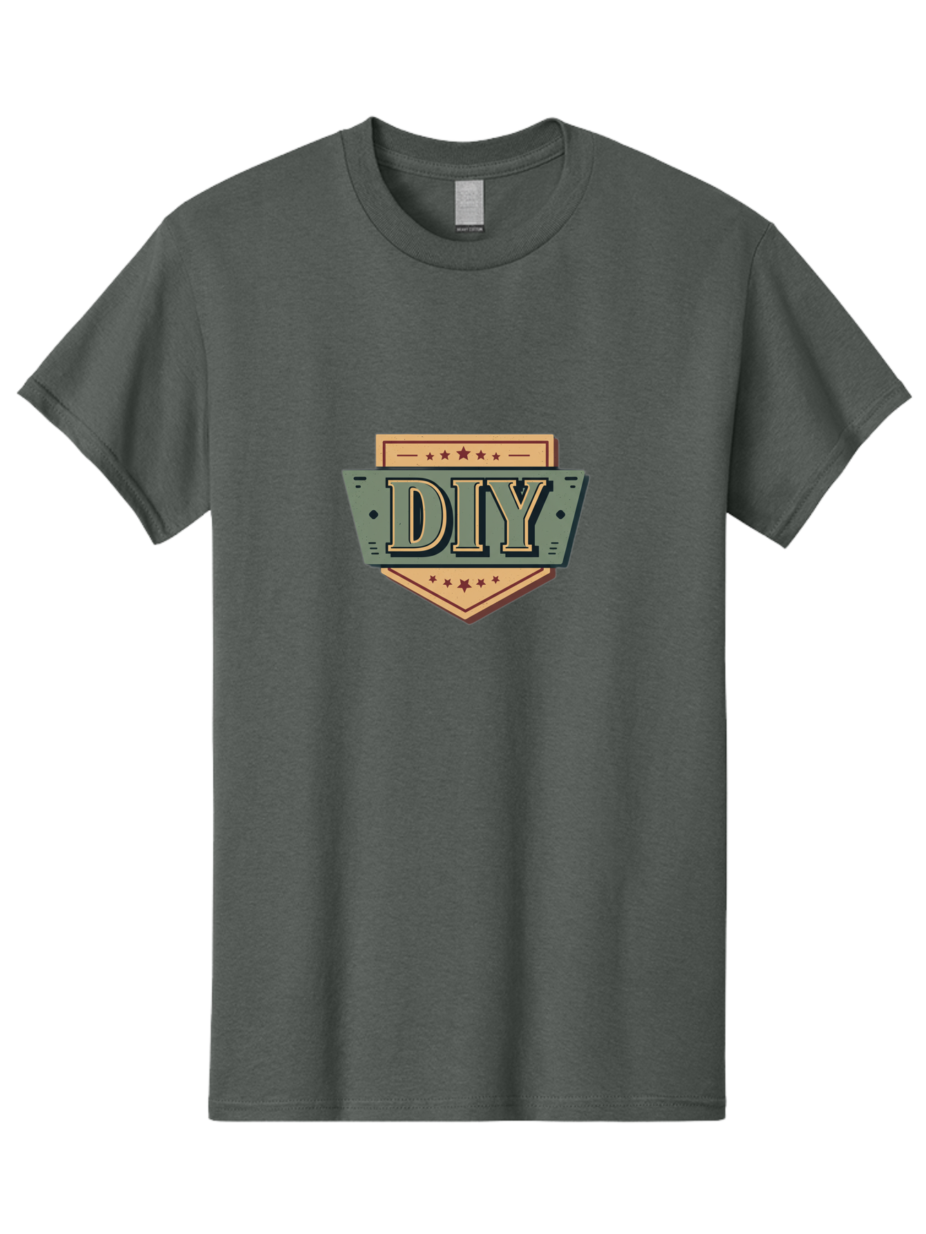 Diy-7 Men'S Graphic Tee, 100% Cotton, Comfortable Casual Summer Wear, Machine Washable, Diy Logo, Handmade Symbol, Creative Badge, Self-Made Emblem, Crafty Logo, Artisanal Sign, Stars, Badge Design, Vintage Style, Retro Graphic Bad015