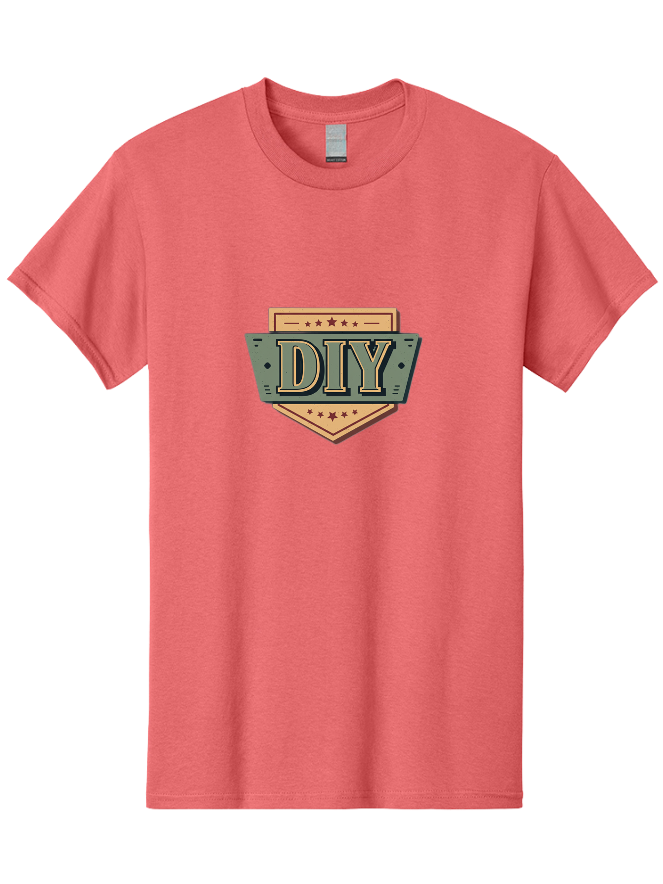 Diy-7 Men'S Graphic Tee, 100% Cotton, Comfortable Casual Summer Wear, Machine Washable, Diy Logo, Handmade Symbol, Creative Badge, Self-Made Emblem, Crafty Logo, Artisanal Sign, Stars, Badge Design, Vintage Style, Retro Graphic Bad015