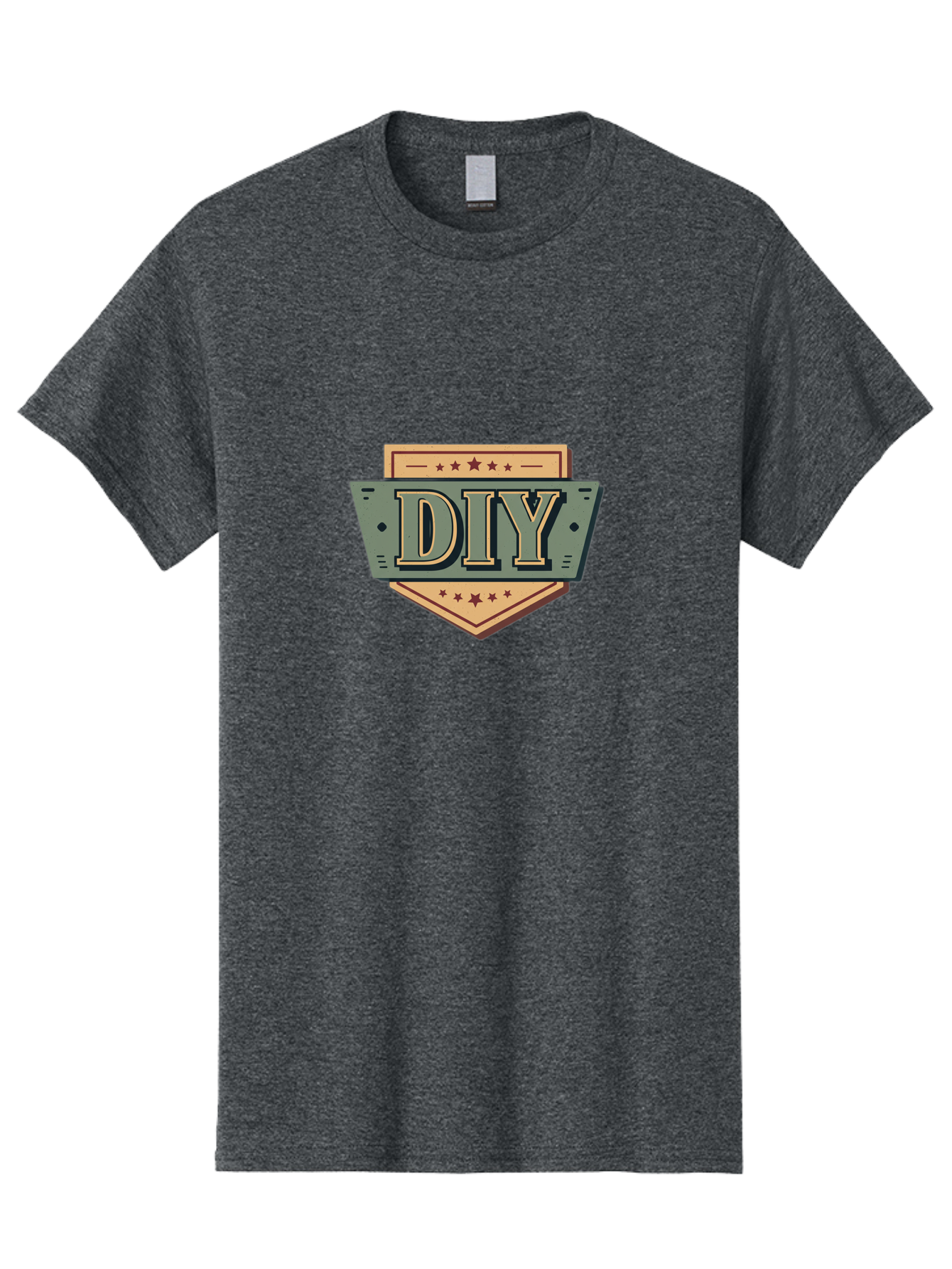 Diy-7 Men'S Graphic Tee, 100% Cotton, Comfortable Casual Summer Wear, Machine Washable, Diy Logo, Handmade Symbol, Creative Badge, Self-Made Emblem, Crafty Logo, Artisanal Sign, Stars, Badge Design, Vintage Style, Retro Graphic Bad015