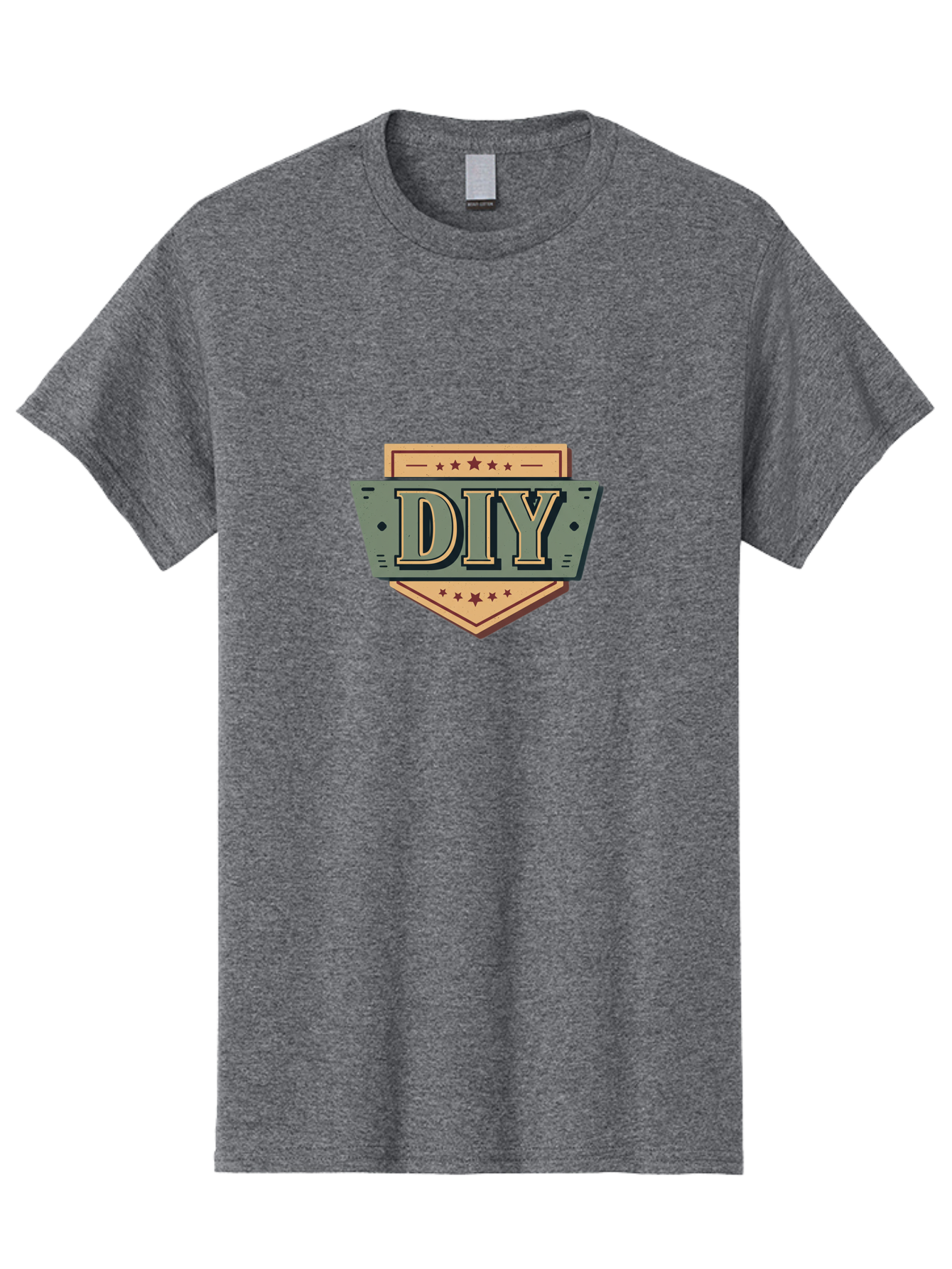Diy-7 Men'S Graphic Tee, 100% Cotton, Comfortable Casual Summer Wear, Machine Washable, Diy Logo, Handmade Symbol, Creative Badge, Self-Made Emblem, Crafty Logo, Artisanal Sign, Stars, Badge Design, Vintage Style, Retro Graphic Bad015