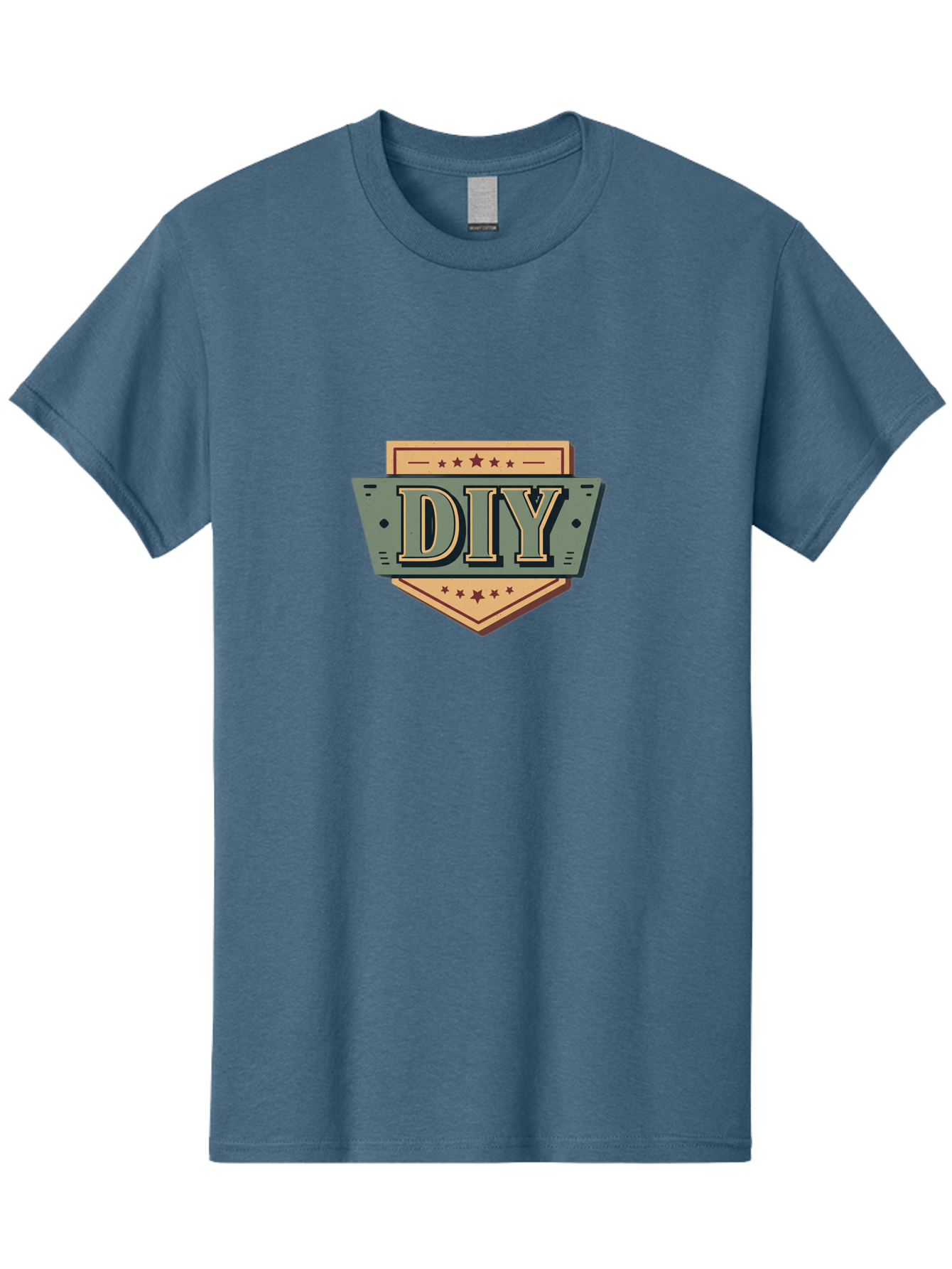 Diy-7 Men'S Graphic Tee, 100% Cotton, Comfortable Casual Summer Wear, Machine Washable, Diy Logo, Handmade Symbol, Creative Badge, Self-Made Emblem, Crafty Logo, Artisanal Sign, Stars, Badge Design, Vintage Style, Retro Graphic Bad015