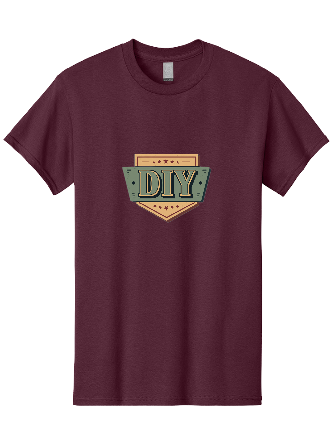 Diy-7 Men'S Graphic Tee, 100% Cotton, Comfortable Casual Summer Wear, Machine Washable, Diy Logo, Handmade Symbol, Creative Badge, Self-Made Emblem, Crafty Logo, Artisanal Sign, Stars, Badge Design, Vintage Style, Retro Graphic Bad015