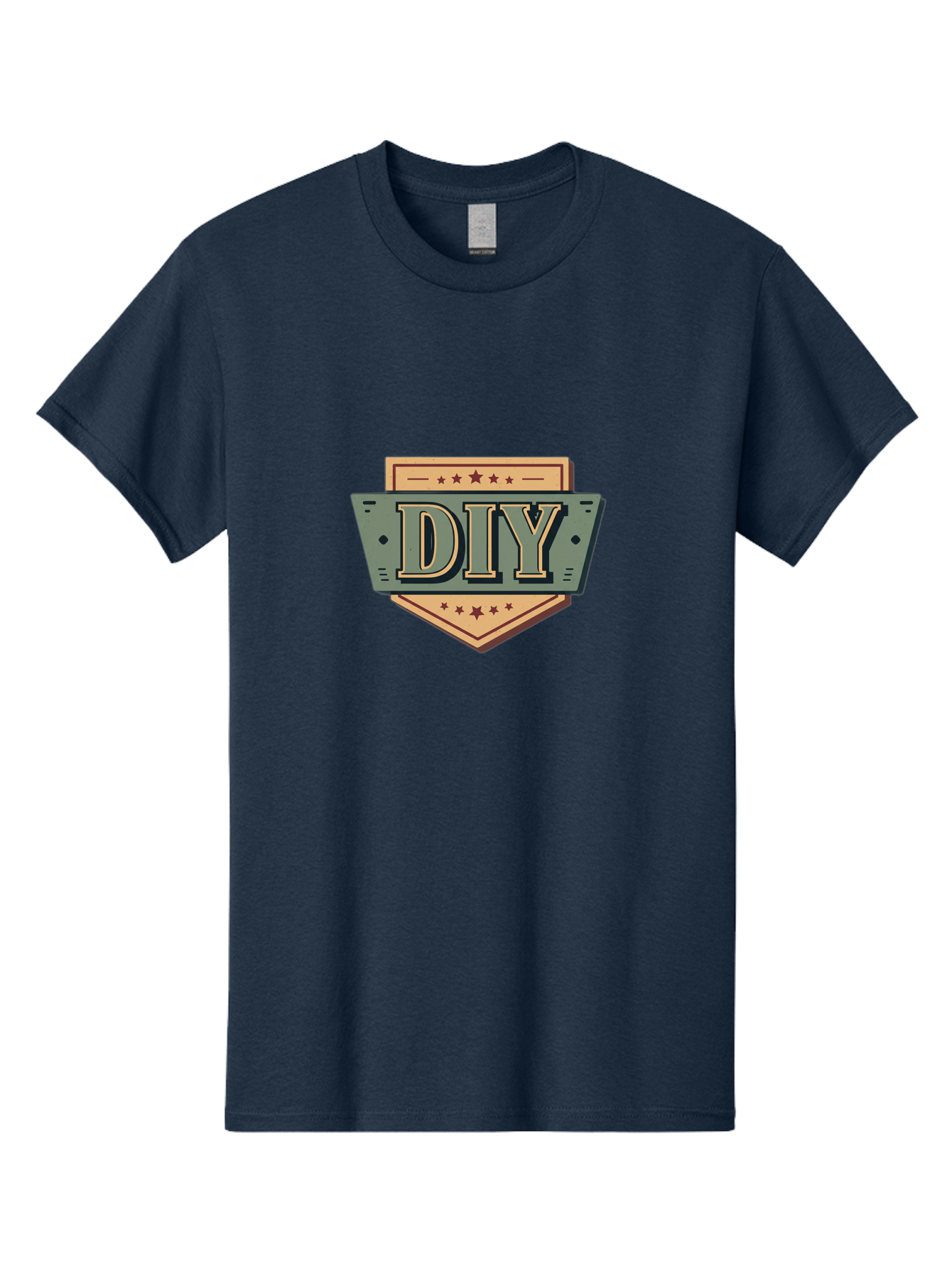 Diy-7 Men'S Graphic Tee, 100% Cotton, Comfortable Casual Summer Wear, Machine Washable, Diy Logo, Handmade Symbol, Creative Badge, Self-Made Emblem, Crafty Logo, Artisanal Sign, Stars, Badge Design, Vintage Style, Retro Graphic Bad015