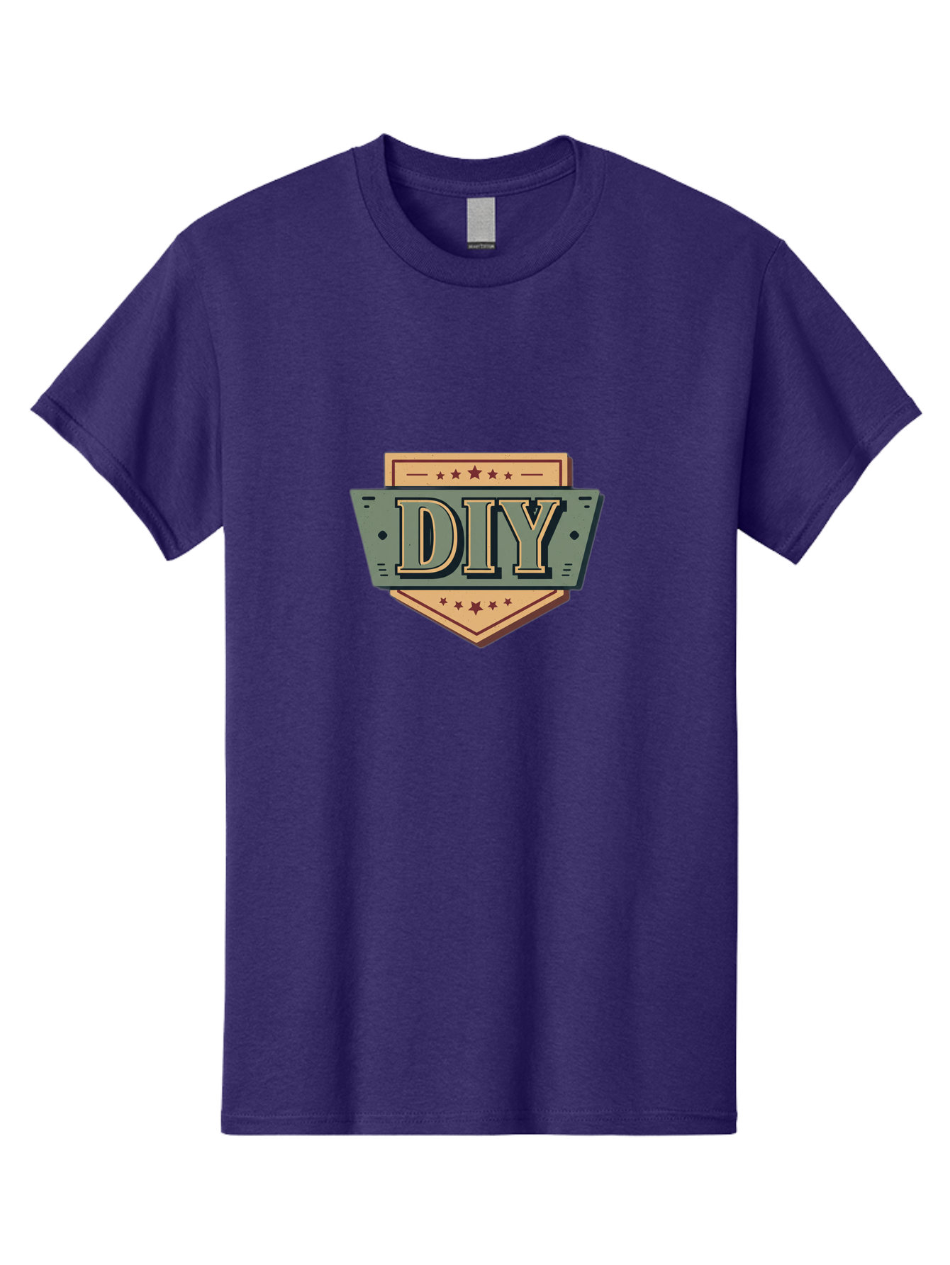 Diy-7 Men'S Graphic Tee, 100% Cotton, Comfortable Casual Summer Wear, Machine Washable, Diy Logo, Handmade Symbol, Creative Badge, Self-Made Emblem, Crafty Logo, Artisanal Sign, Stars, Badge Design, Vintage Style, Retro Graphic Bad015