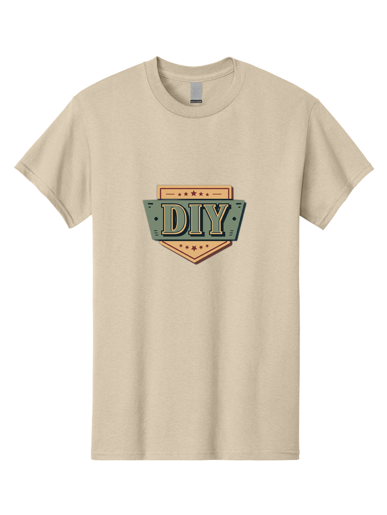 Diy-7 Men'S Graphic Tee, 100% Cotton, Comfortable Casual Summer Wear, Machine Washable, Diy Logo, Handmade Symbol, Creative Badge, Self-Made Emblem, Crafty Logo, Artisanal Sign, Stars, Badge Design, Vintage Style, Retro Graphic Bad015