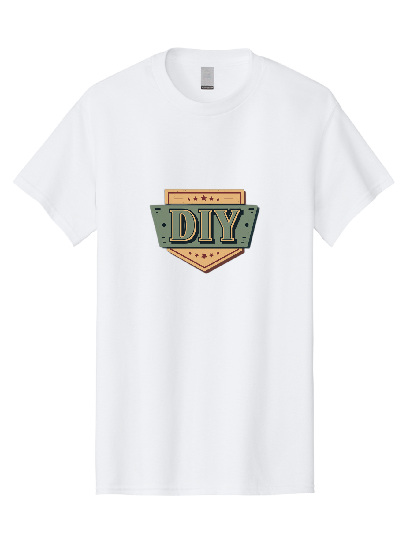 Diy-7 Men'S Graphic Tee, 100% Cotton, Comfortable Casual Summer Wear, Machine Washable, Diy Logo, Handmade Symbol, Creative Badge, Self-Made Emblem, Crafty Logo, Artisanal Sign, Stars, Badge Design, Vintage Style, Retro Graphic Bad015