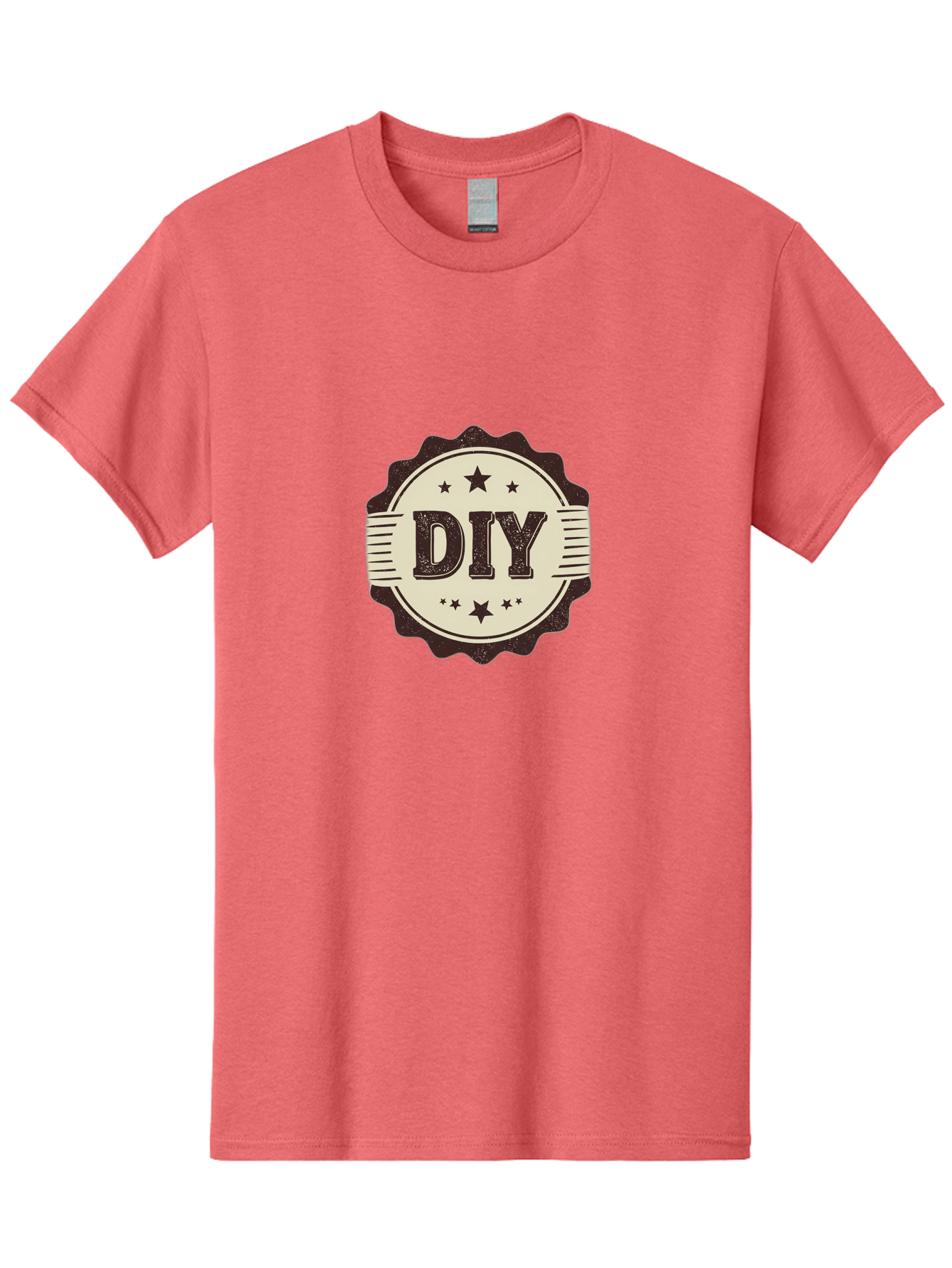 Diy Men'S Graphic Tee, 100% Cotton, Comfortable Casual Summer Wear, Machine Washable, Do It Yourself, Diy Logo, Handmade Crafts, Creative Projects, Self-Made, Diy Inspiration, Crafting, Diy Tutorials, Stars, Vintage Design Bad016