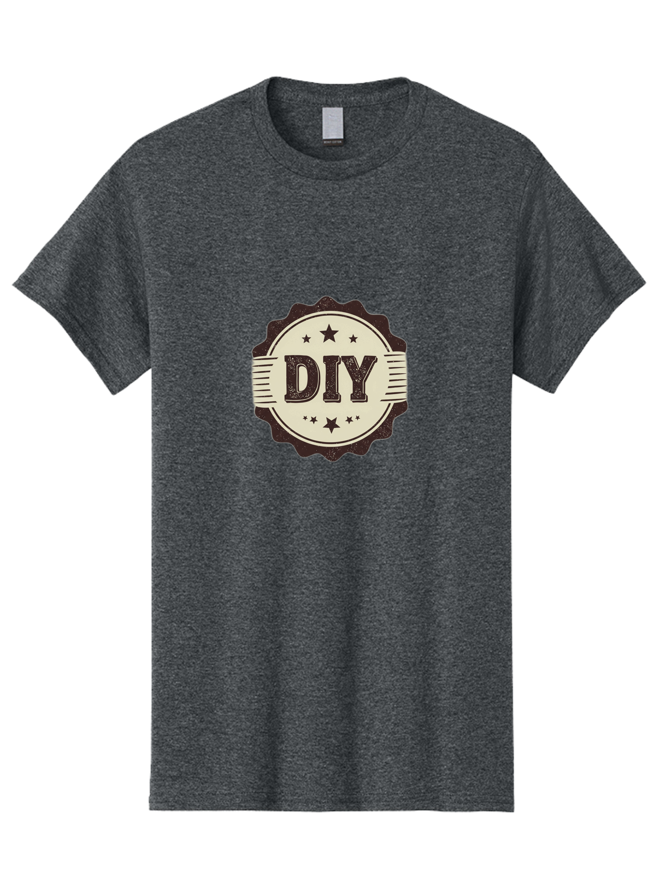 Diy Men'S Graphic Tee, 100% Cotton, Comfortable Casual Summer Wear, Machine Washable, Do It Yourself, Diy Logo, Handmade Crafts, Creative Projects, Self-Made, Diy Inspiration, Crafting, Diy Tutorials, Stars, Vintage Design Bad016