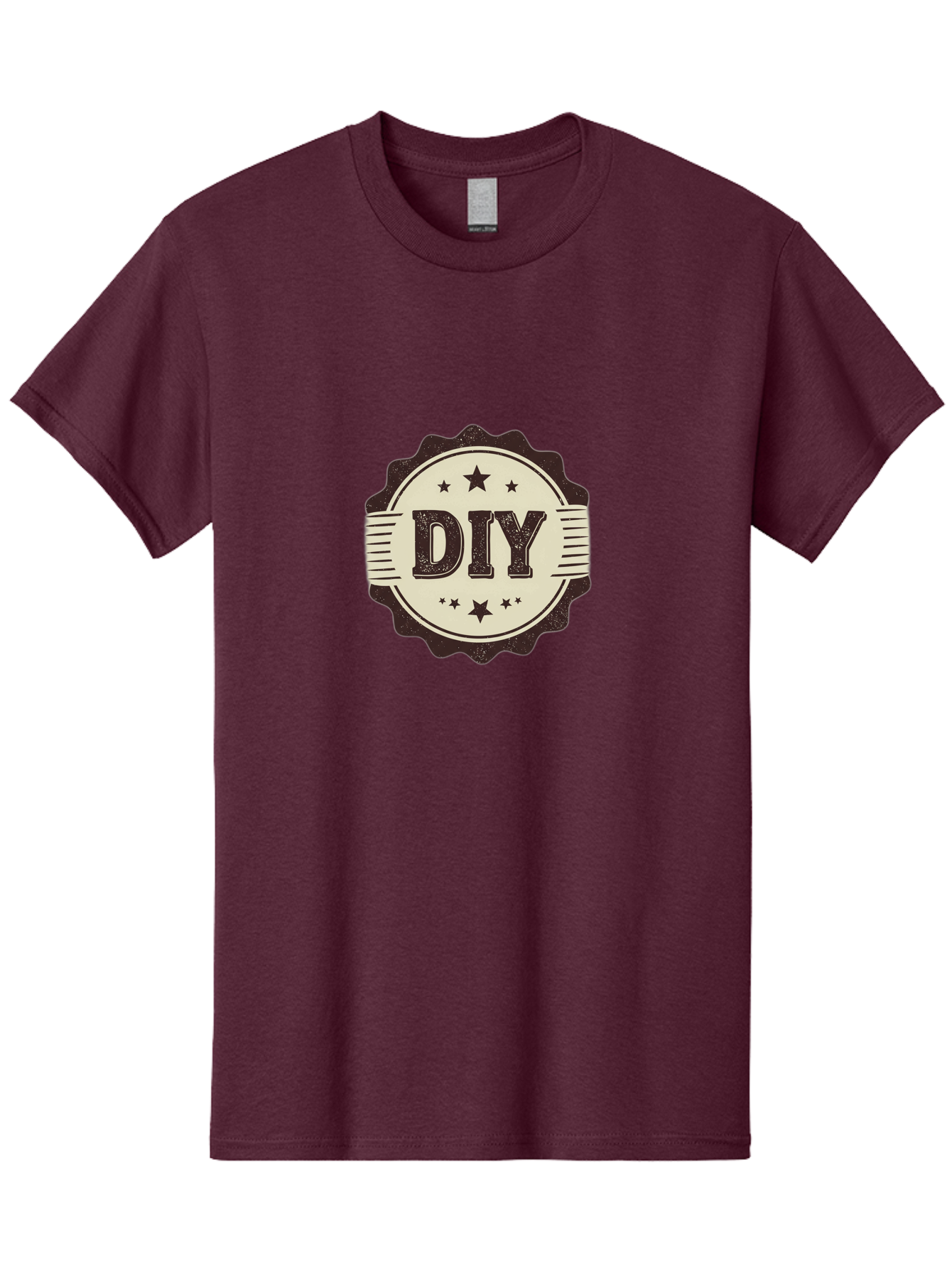 Diy Men'S Graphic Tee, 100% Cotton, Comfortable Casual Summer Wear, Machine Washable, Do It Yourself, Diy Logo, Handmade Crafts, Creative Projects, Self-Made, Diy Inspiration, Crafting, Diy Tutorials, Stars, Vintage Design Bad016