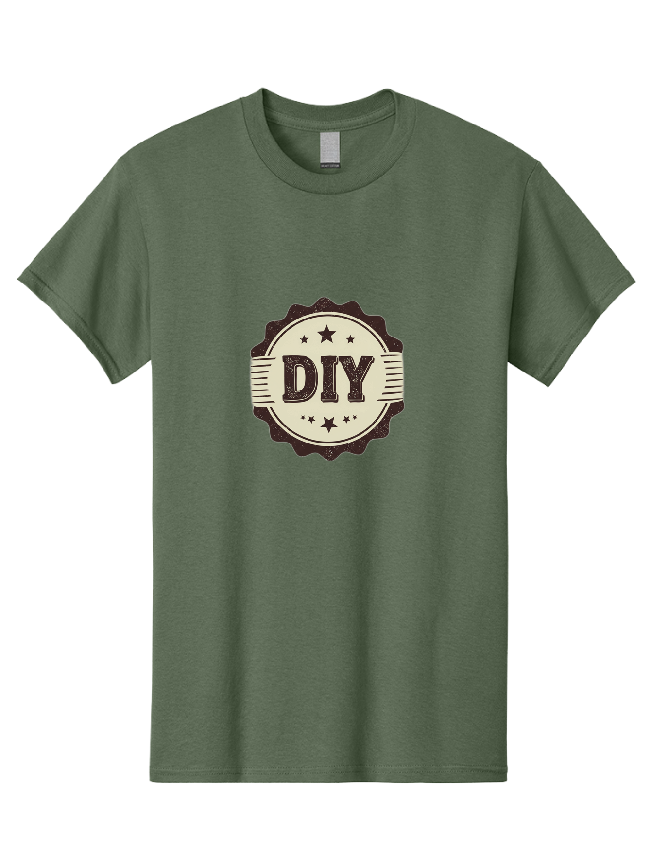 Diy Men'S Graphic Tee, 100% Cotton, Comfortable Casual Summer Wear, Machine Washable, Do It Yourself, Diy Logo, Handmade Crafts, Creative Projects, Self-Made, Diy Inspiration, Crafting, Diy Tutorials, Stars, Vintage Design Bad016
