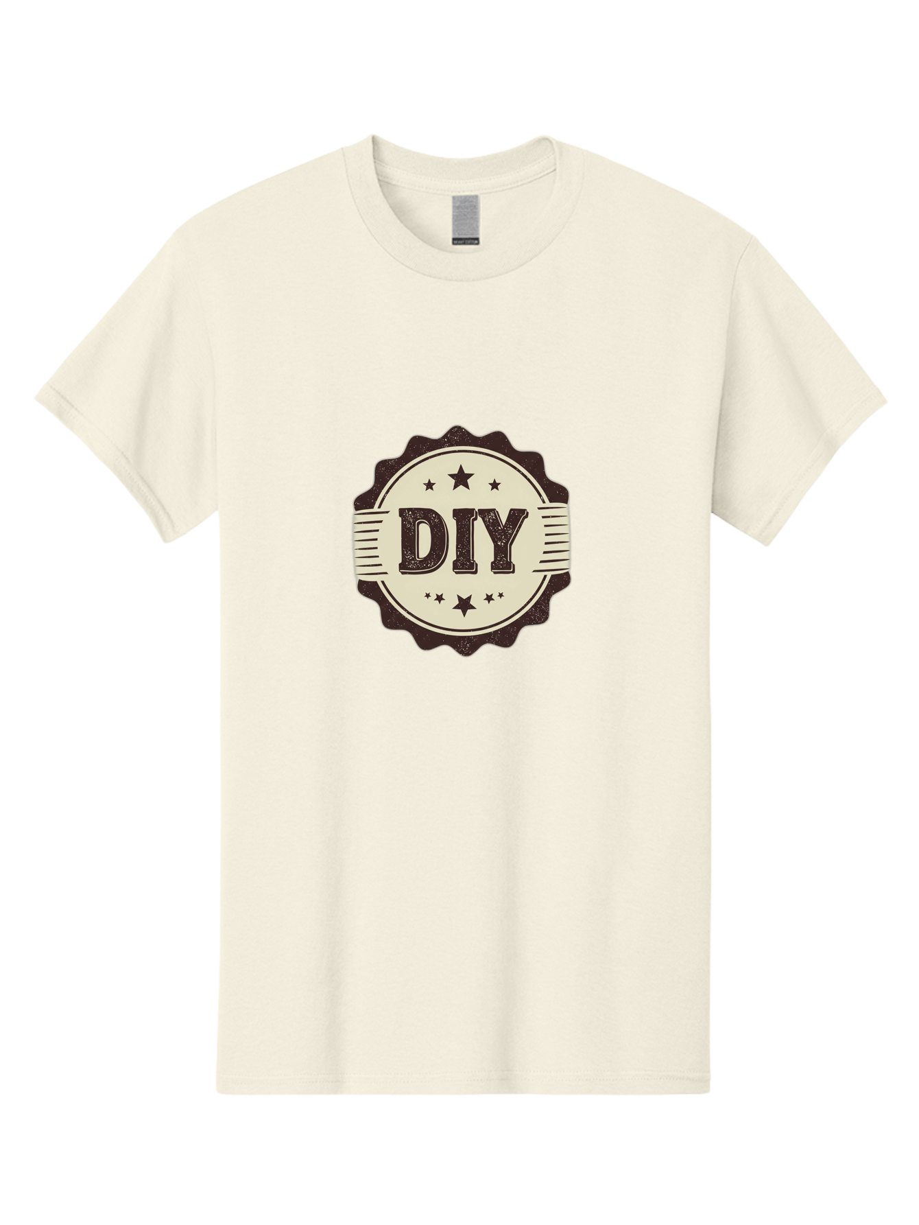 Diy Men'S Graphic Tee, 100% Cotton, Comfortable Casual Summer Wear, Machine Washable, Do It Yourself, Diy Logo, Handmade Crafts, Creative Projects, Self-Made, Diy Inspiration, Crafting, Diy Tutorials, Stars, Vintage Design Bad016