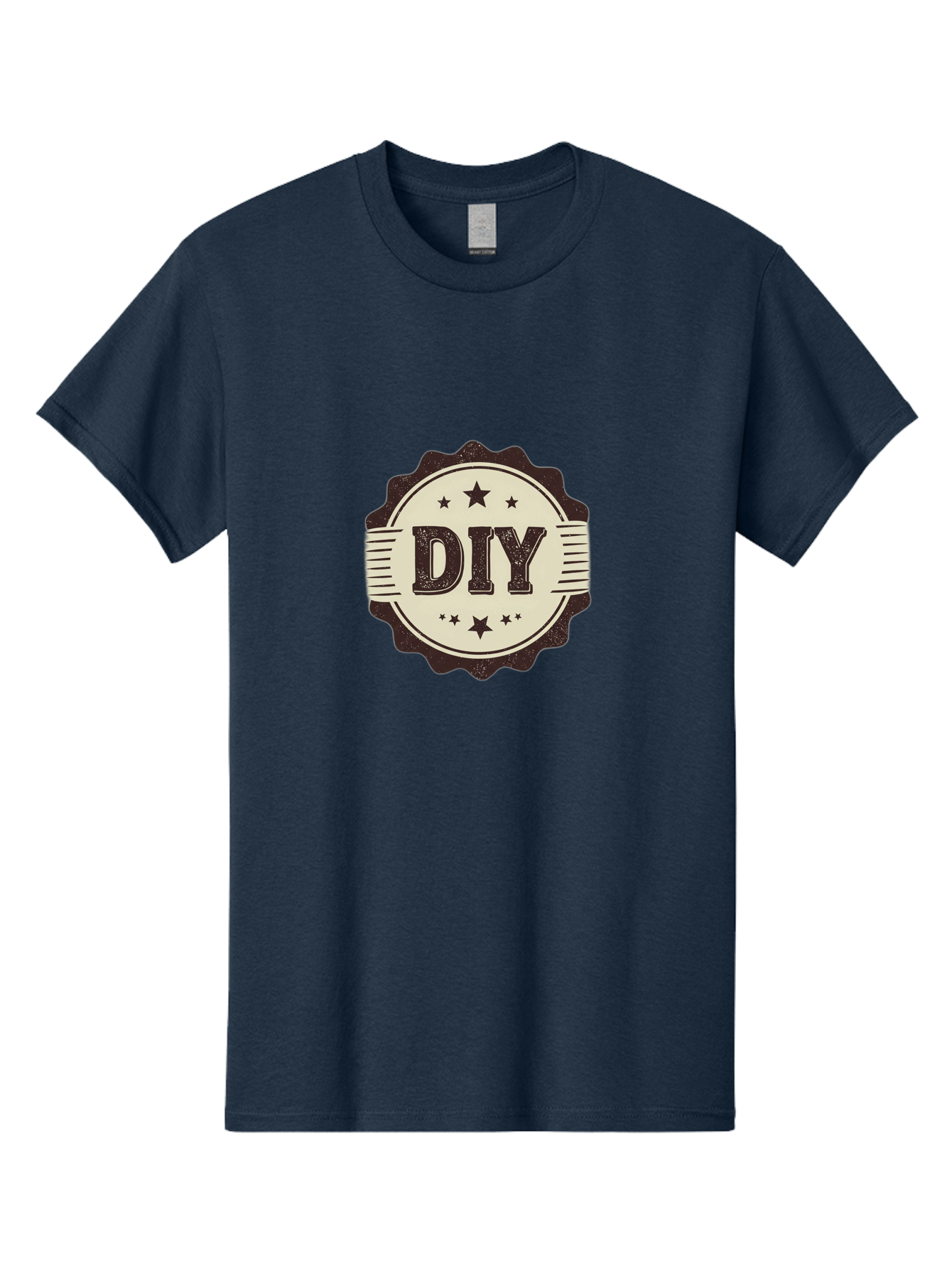 Diy Men'S Graphic Tee, 100% Cotton, Comfortable Casual Summer Wear, Machine Washable, Do It Yourself, Diy Logo, Handmade Crafts, Creative Projects, Self-Made, Diy Inspiration, Crafting, Diy Tutorials, Stars, Vintage Design Bad016
