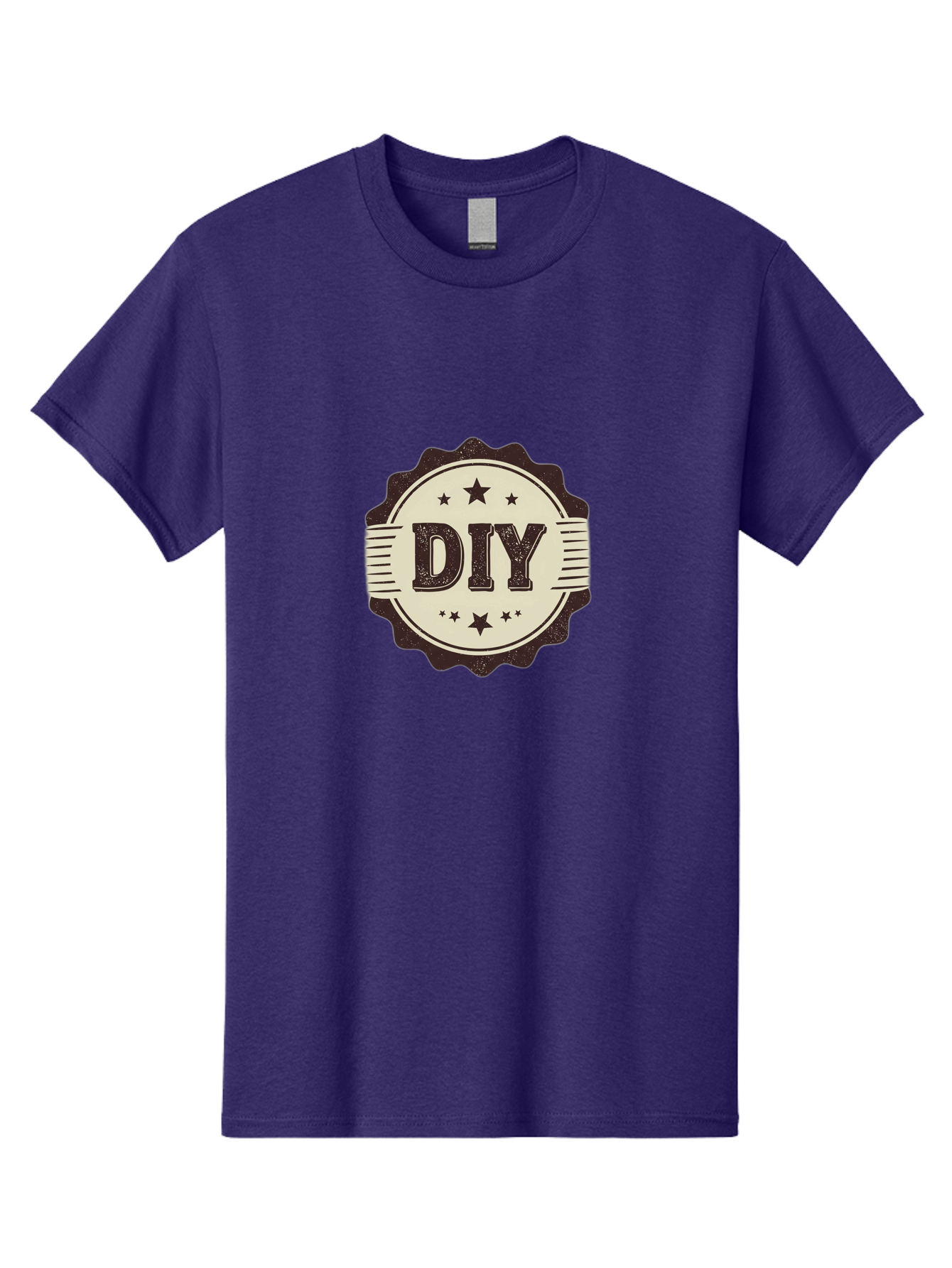 Diy Men'S Graphic Tee, 100% Cotton, Comfortable Casual Summer Wear, Machine Washable, Do It Yourself, Diy Logo, Handmade Crafts, Creative Projects, Self-Made, Diy Inspiration, Crafting, Diy Tutorials, Stars, Vintage Design Bad016