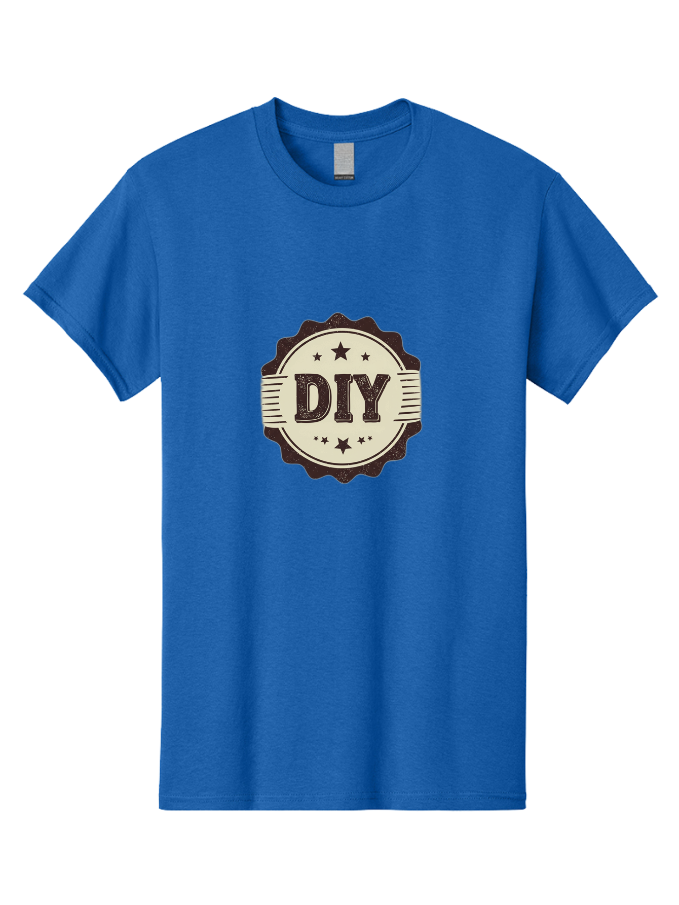 Diy Men'S Graphic Tee, 100% Cotton, Comfortable Casual Summer Wear, Machine Washable, Do It Yourself, Diy Logo, Handmade Crafts, Creative Projects, Self-Made, Diy Inspiration, Crafting, Diy Tutorials, Stars, Vintage Design Bad016