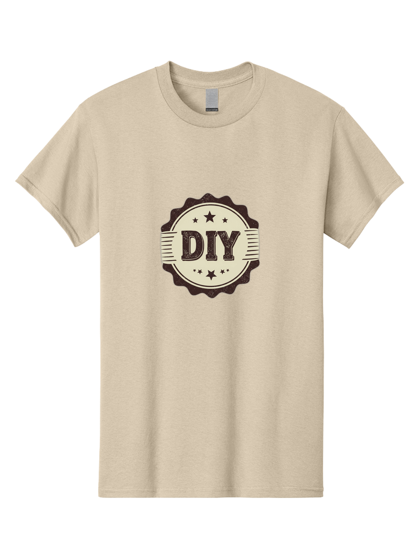 Diy Men'S Graphic Tee, 100% Cotton, Comfortable Casual Summer Wear, Machine Washable, Do It Yourself, Diy Logo, Handmade Crafts, Creative Projects, Self-Made, Diy Inspiration, Crafting, Diy Tutorials, Stars, Vintage Design Bad016
