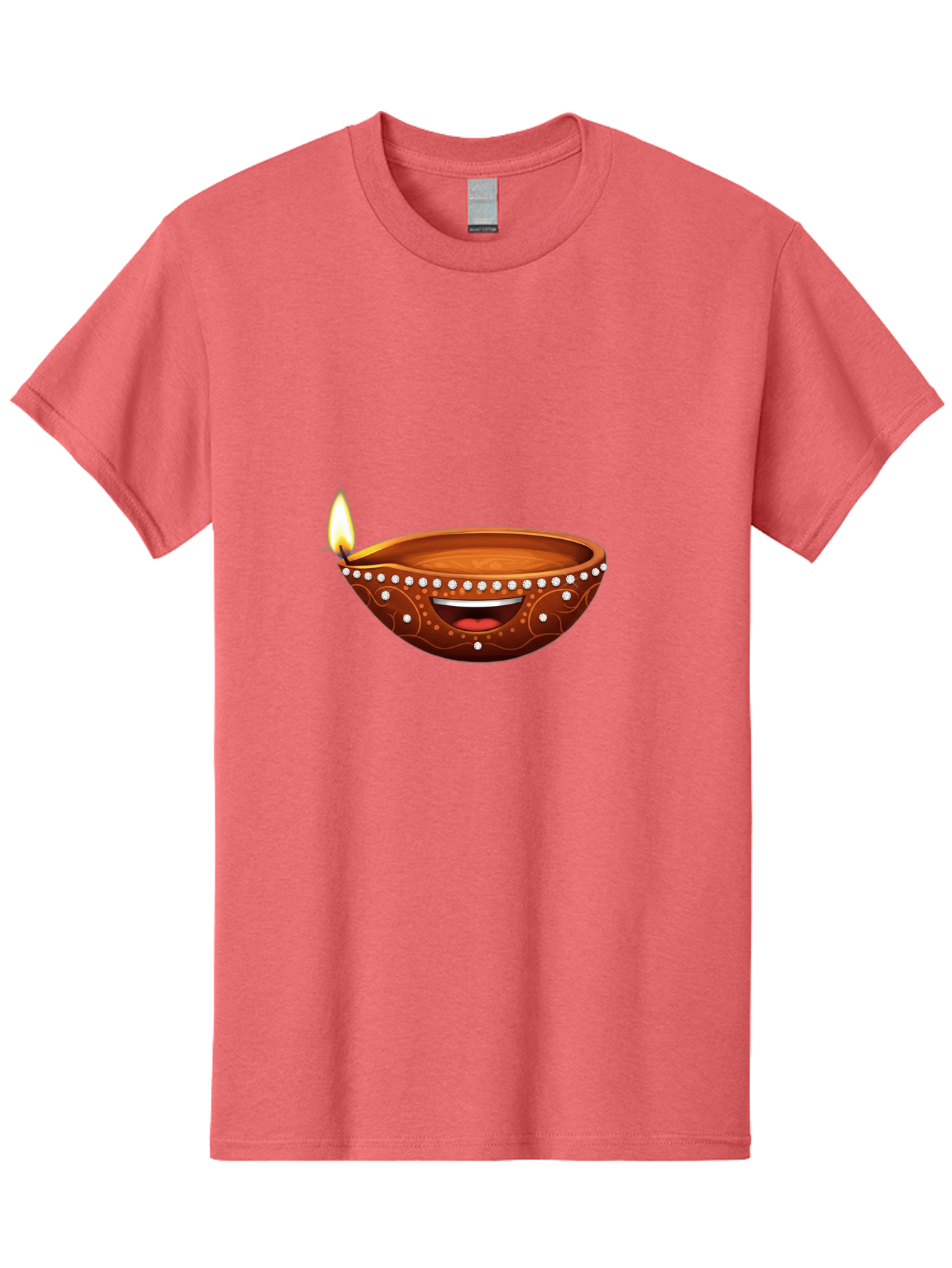 Diya-Lamp-2 Men'S Graphic Tee, 100% Cotton, Comfortable Casual Summer Wear, Machine Washable, Clay Diya Lamp, Lit Diya, Festive Diwali Decoration, Happy Diwali, Traditional Indian Lamp, Diwali Celebration, Diwali Diya, Indian Culture Bad019