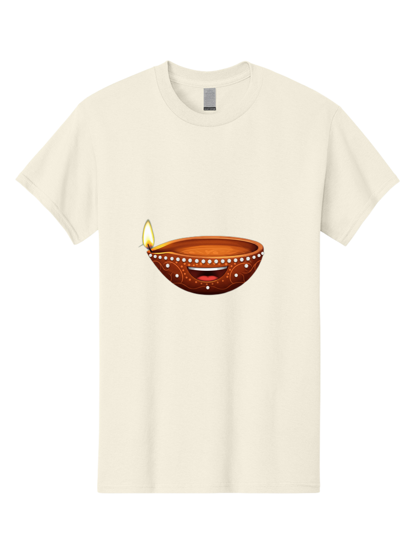 Diya-Lamp-2 Men'S Graphic Tee, 100% Cotton, Comfortable Casual Summer Wear, Machine Washable, Clay Diya Lamp, Lit Diya, Festive Diwali Decoration, Happy Diwali, Traditional Indian Lamp, Diwali Celebration, Diwali Diya, Indian Culture Bad019