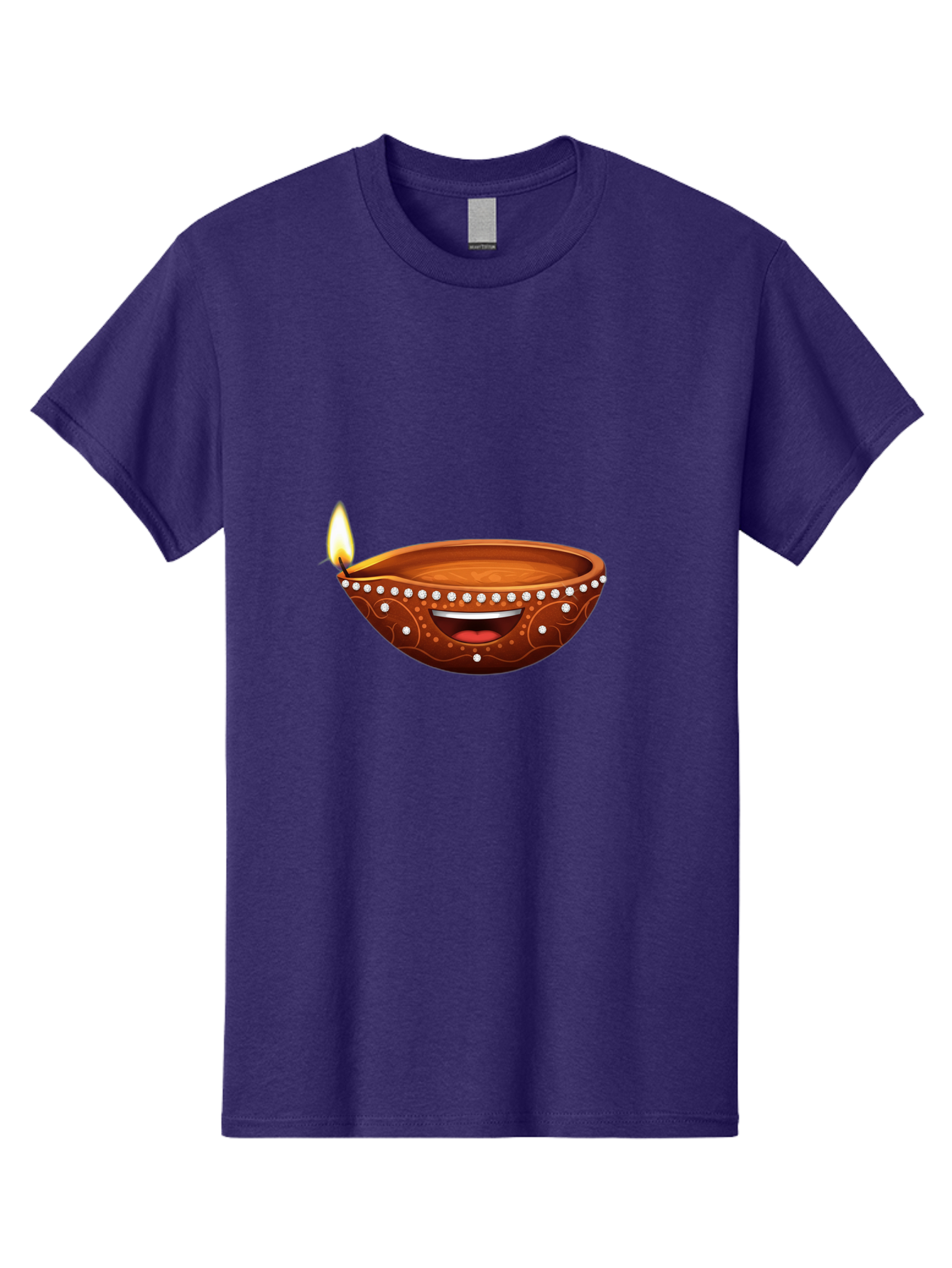 Diya-Lamp-2 Men'S Graphic Tee, 100% Cotton, Comfortable Casual Summer Wear, Machine Washable, Clay Diya Lamp, Lit Diya, Festive Diwali Decoration, Happy Diwali, Traditional Indian Lamp, Diwali Celebration, Diwali Diya, Indian Culture Bad019