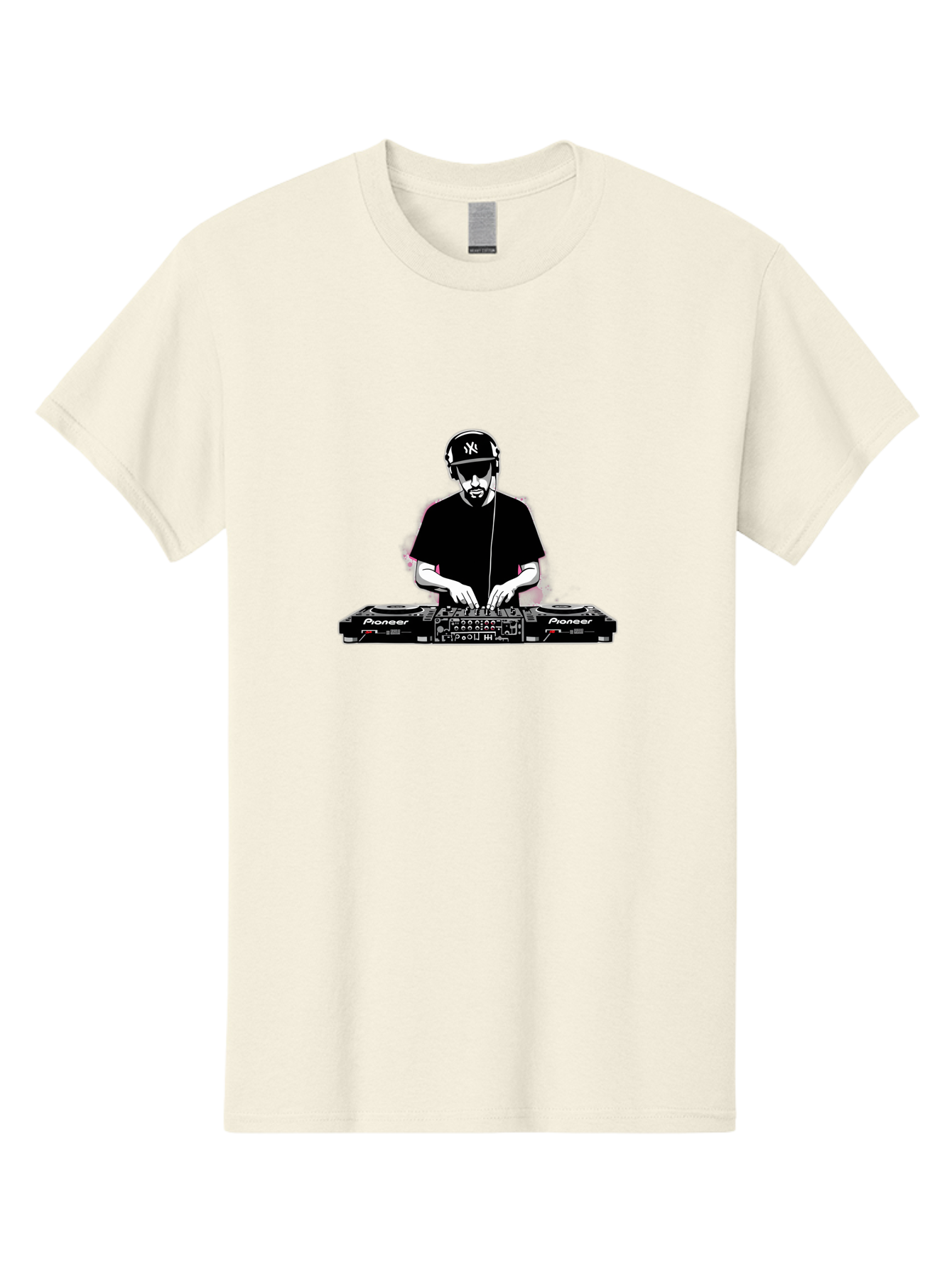 Dj-At-Work Men'S Graphic Tee, 100% Cotton, Comfortable Casual Summer Wear, Machine Washable, Dj Mixing Music, Pioneer Dj Controller, Electronic Dance Music, Dj Equipment, Music Production, Dj Performance, Club Dj, Dj Setup, Mixing Tracks Bad033