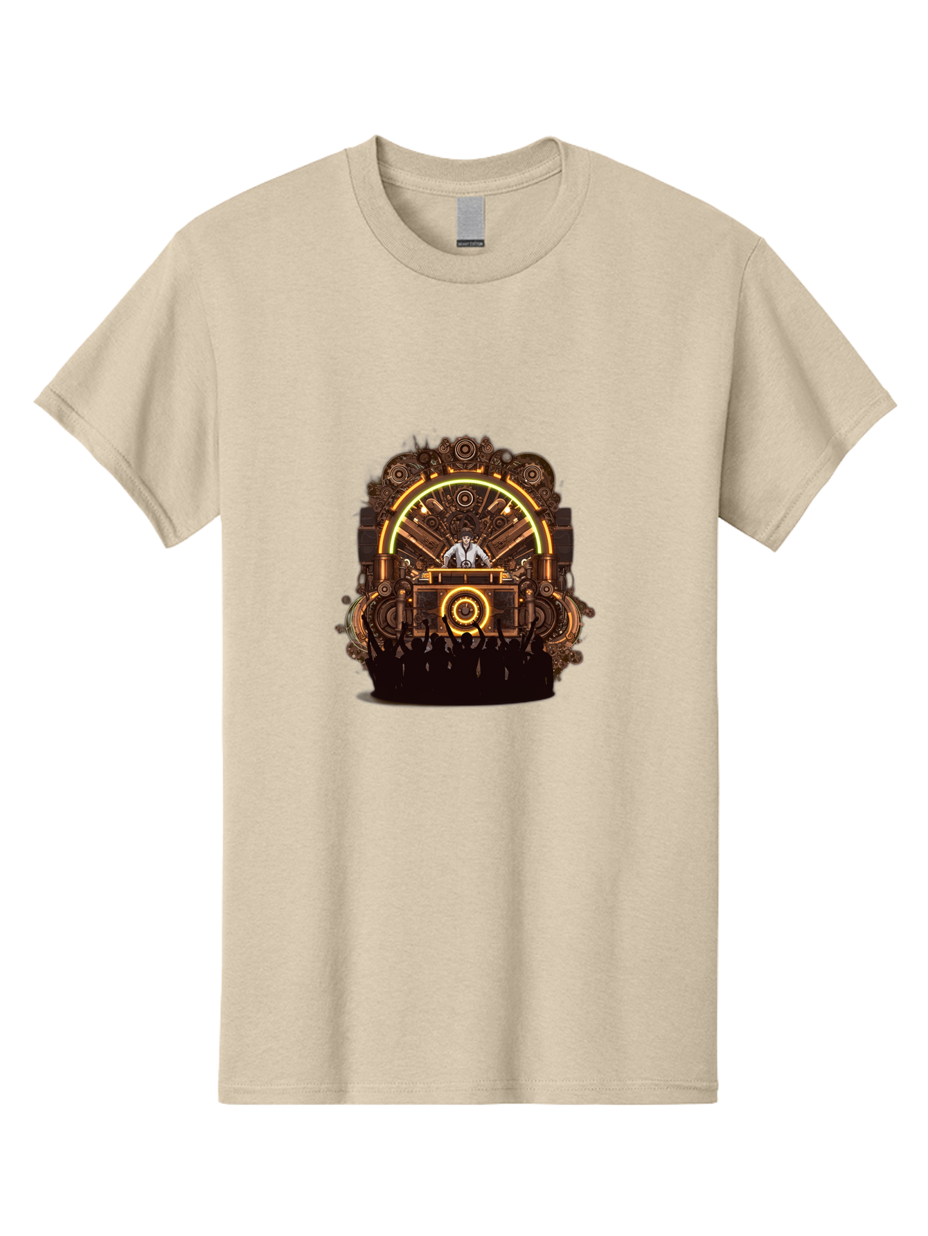 Dj-Console Men'S Graphic Tee, 100% Cotton, Comfortable Casual Summer Wear, Machine Washable, Dj Spinning Tracks, Electronic Dance Music, Nightclub Atmosphere, Turntables, Crowd Dancing, Music Festival, Neon Lights, Rhythmic Beats Bad039