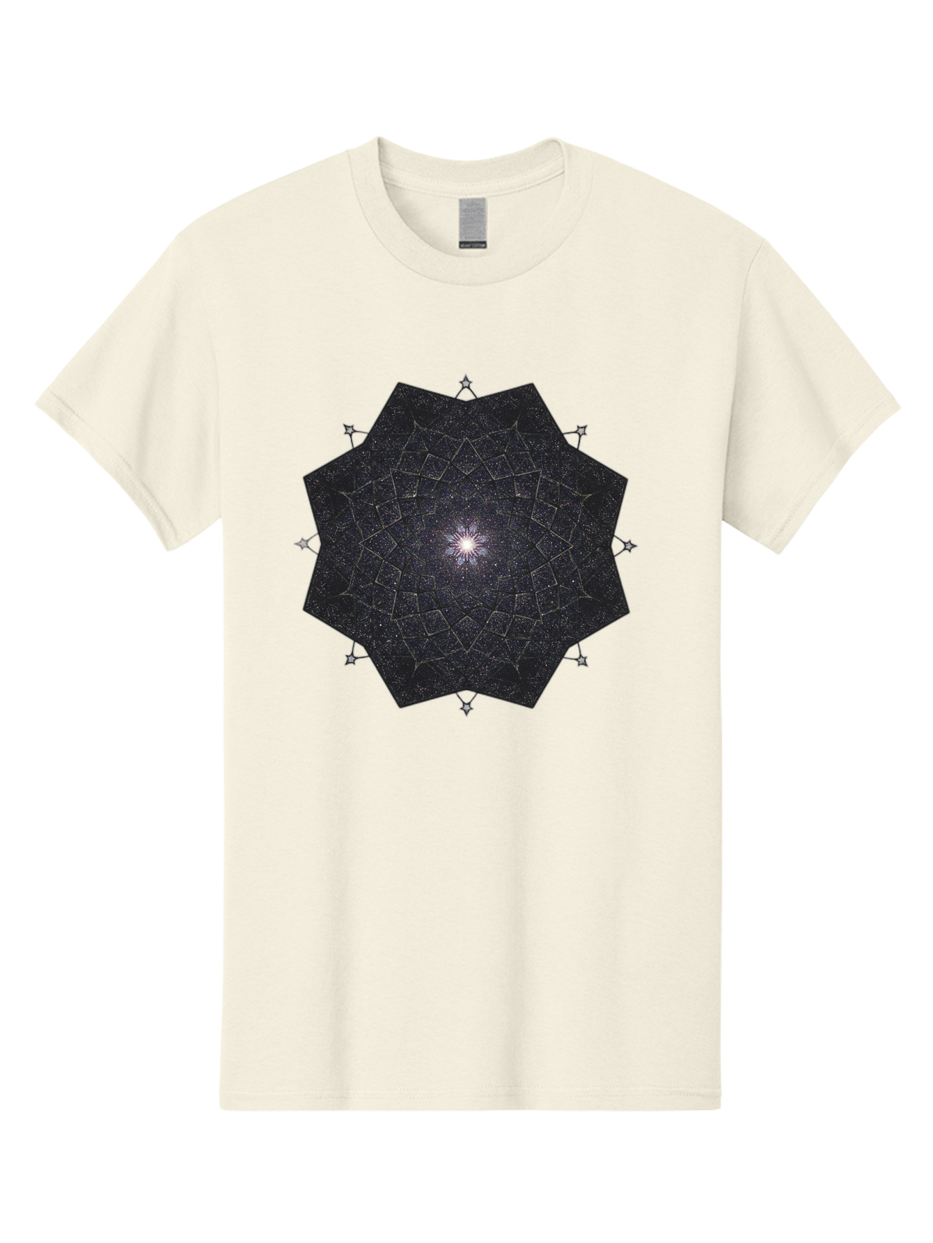 Dodecahedron-Galaxy Men'S Graphic Tee, 100% Cotton, Comfortable Casual Summer Wear, Machine Washable, Stylized Star Design, Geometric Pattern, Celestial Body, Starry Night Sky, Abstract Art, Modern Design, Futuristic, Digital Art Bad053