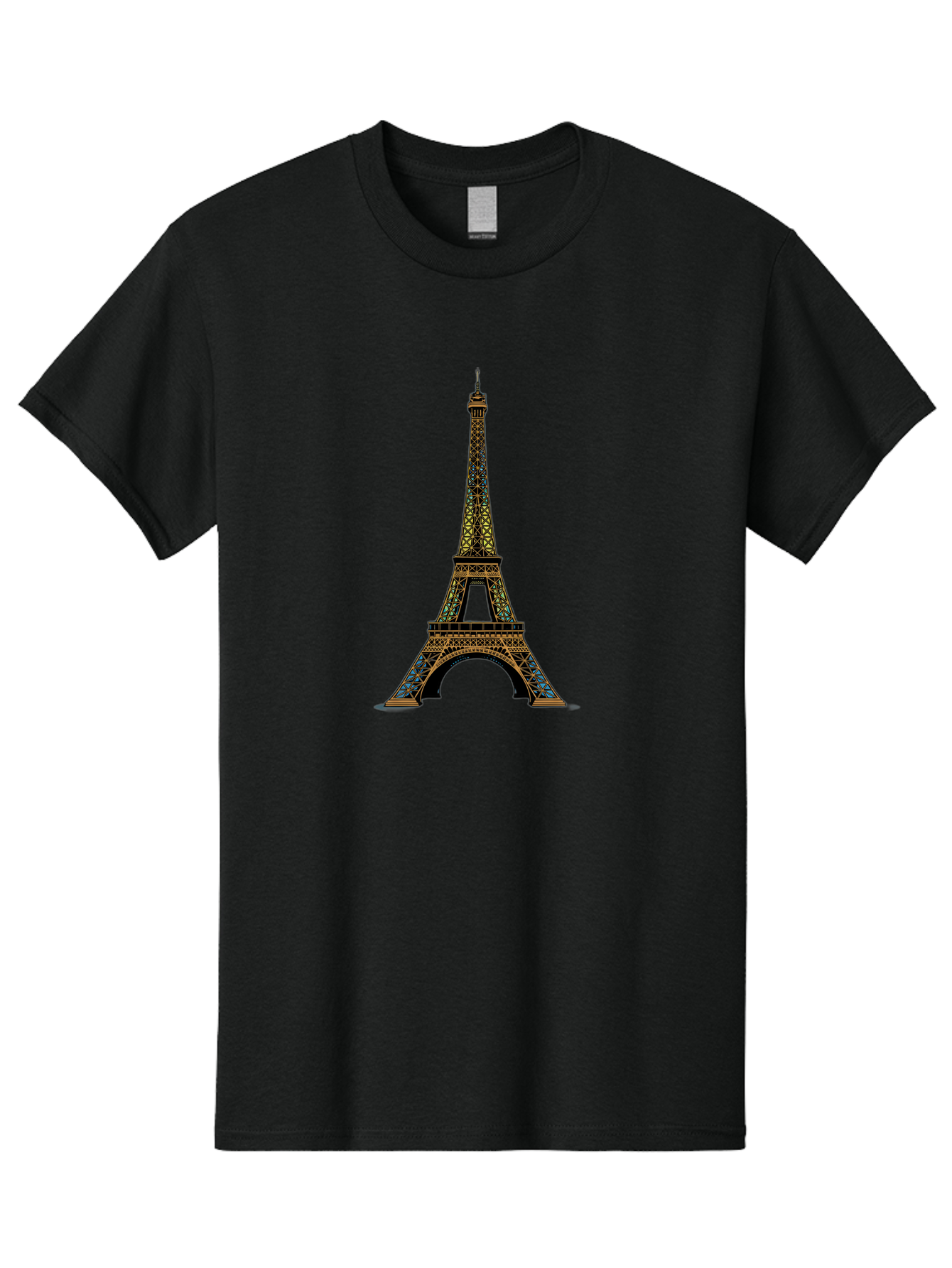Eiffel-Tower-2 Men'S Graphic Tee, 100% Cotton, Comfortable Casual Summer Wear, Machine Washable, Iconic Landmark, Paris, France, Iron Latticework, Romantic Getaway, Travel Destination, Cityscape, Architectural Marvel, Tourism, Vacation Spot Bad069