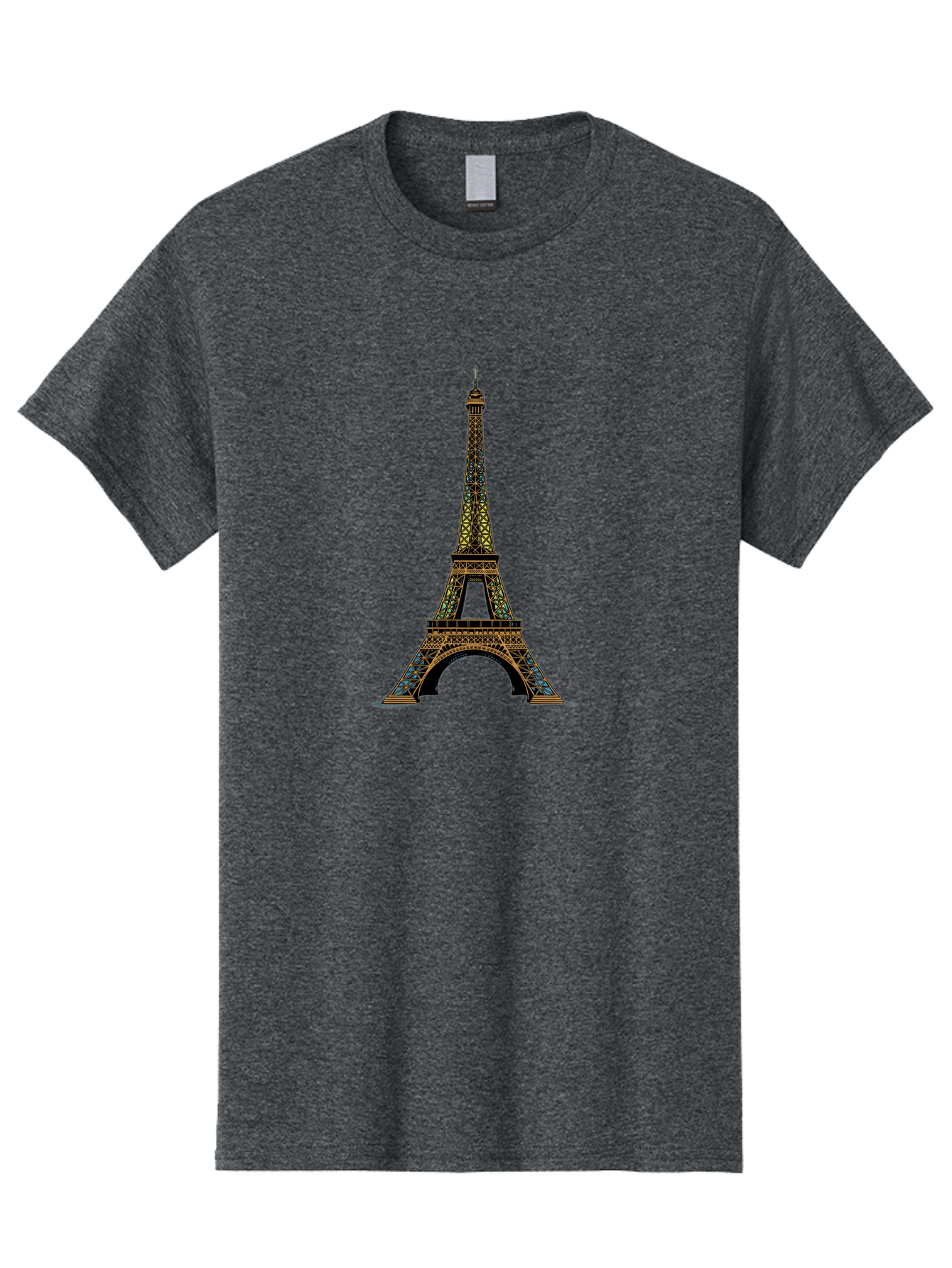 Eiffel-Tower-2 Men'S Graphic Tee, 100% Cotton, Comfortable Casual Summer Wear, Machine Washable, Iconic Landmark, Paris, France, Iron Latticework, Romantic Getaway, Travel Destination, Cityscape, Architectural Marvel, Tourism, Vacation Spot Bad069